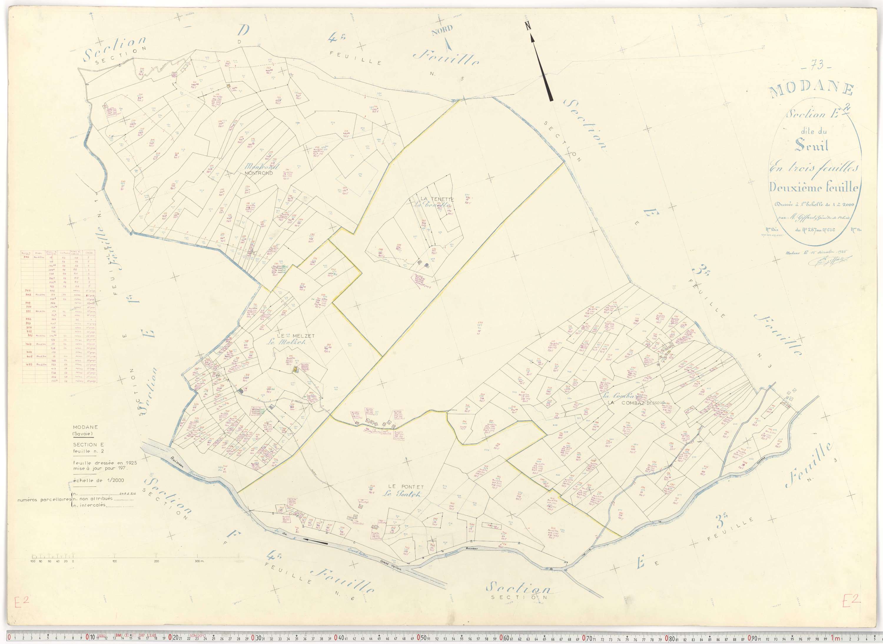 Modane - Plans cadastraux du cadastre rénové.