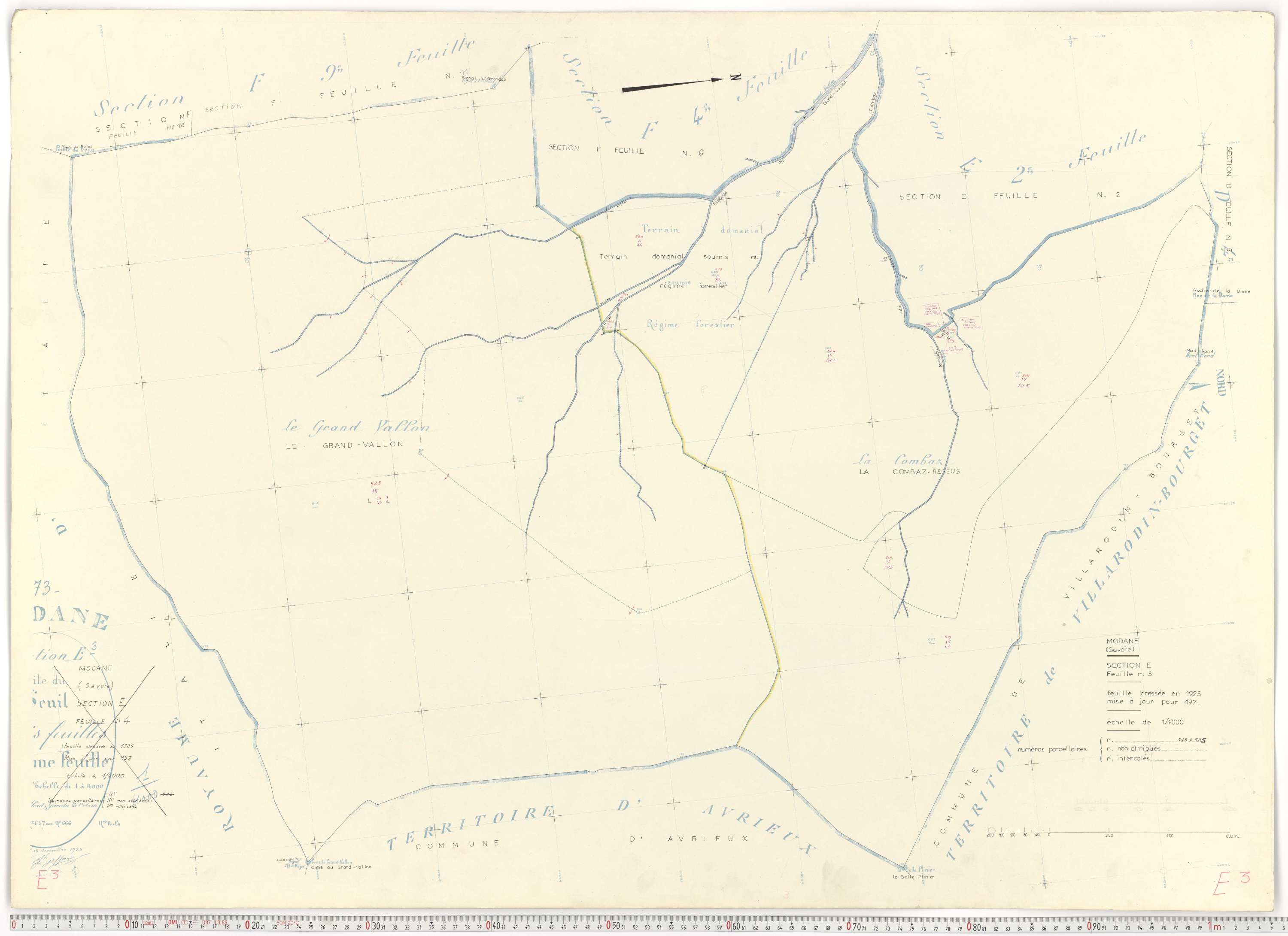 Modane - Plans cadastraux du cadastre rénové.