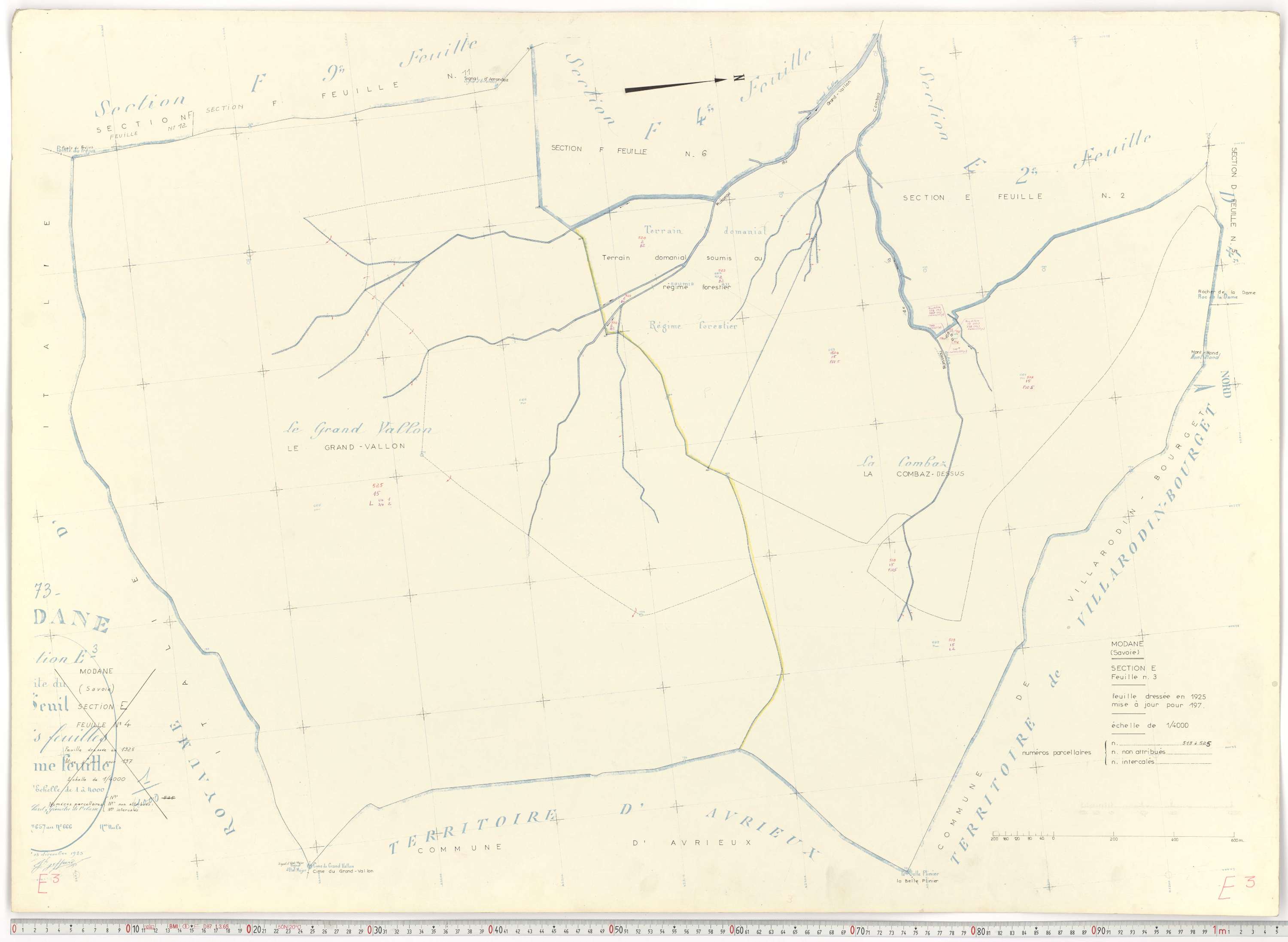 Modane - Plans cadastraux du cadastre rénové.
