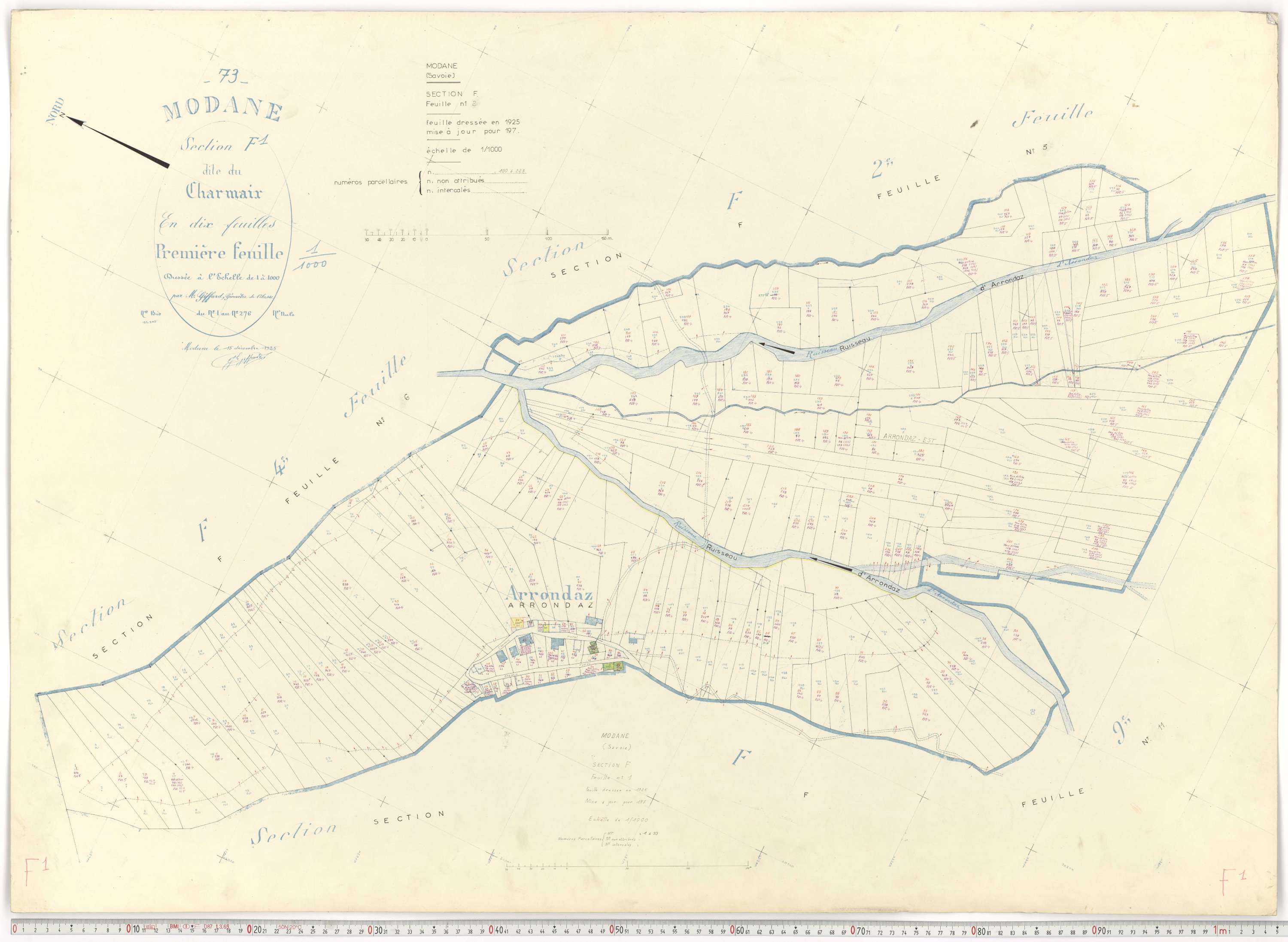 Modane - Plans cadastraux du cadastre rénové.
