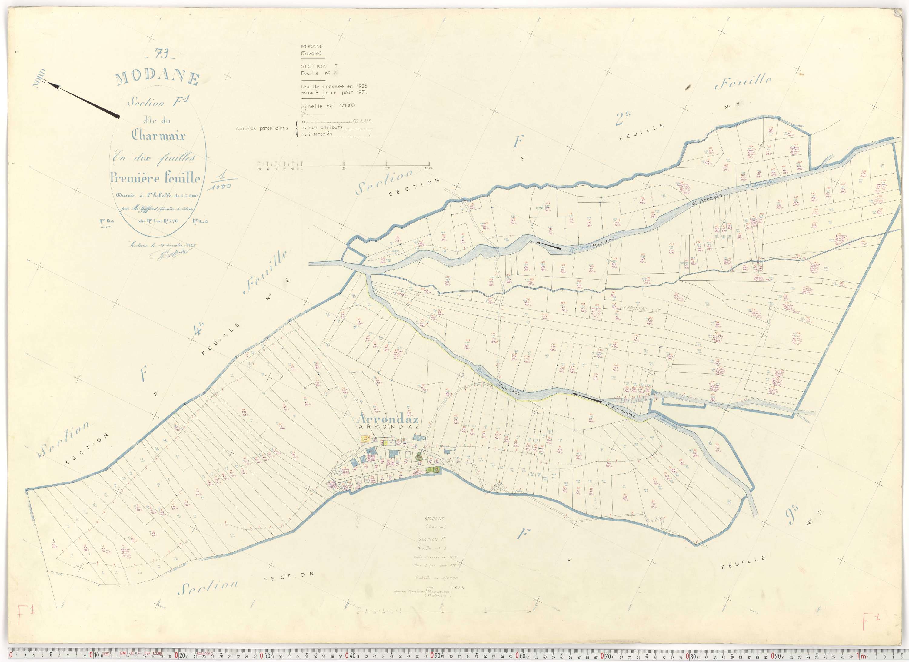 Modane - Plans cadastraux du cadastre rénové.