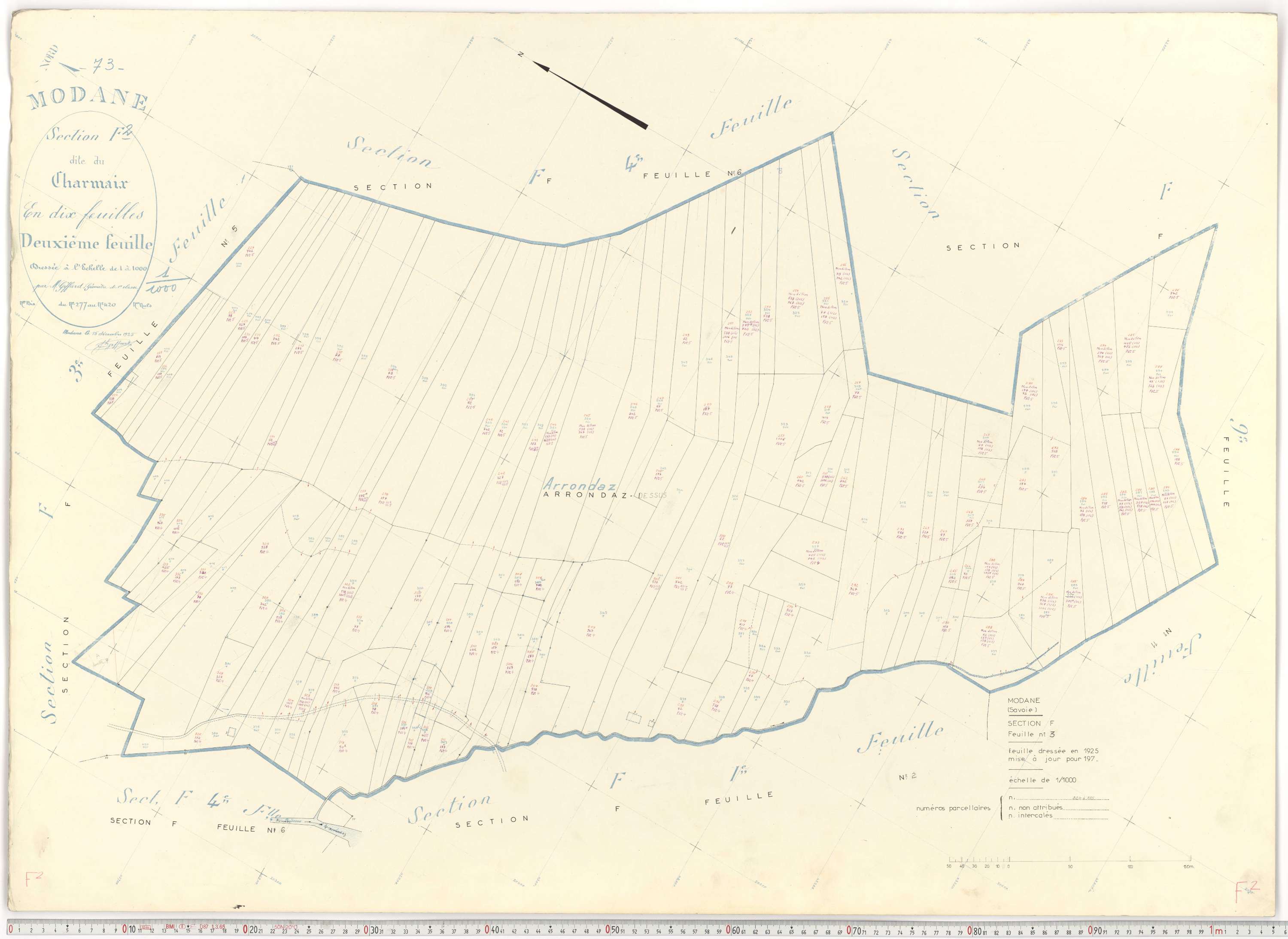 Modane - Plans cadastraux du cadastre rénové.