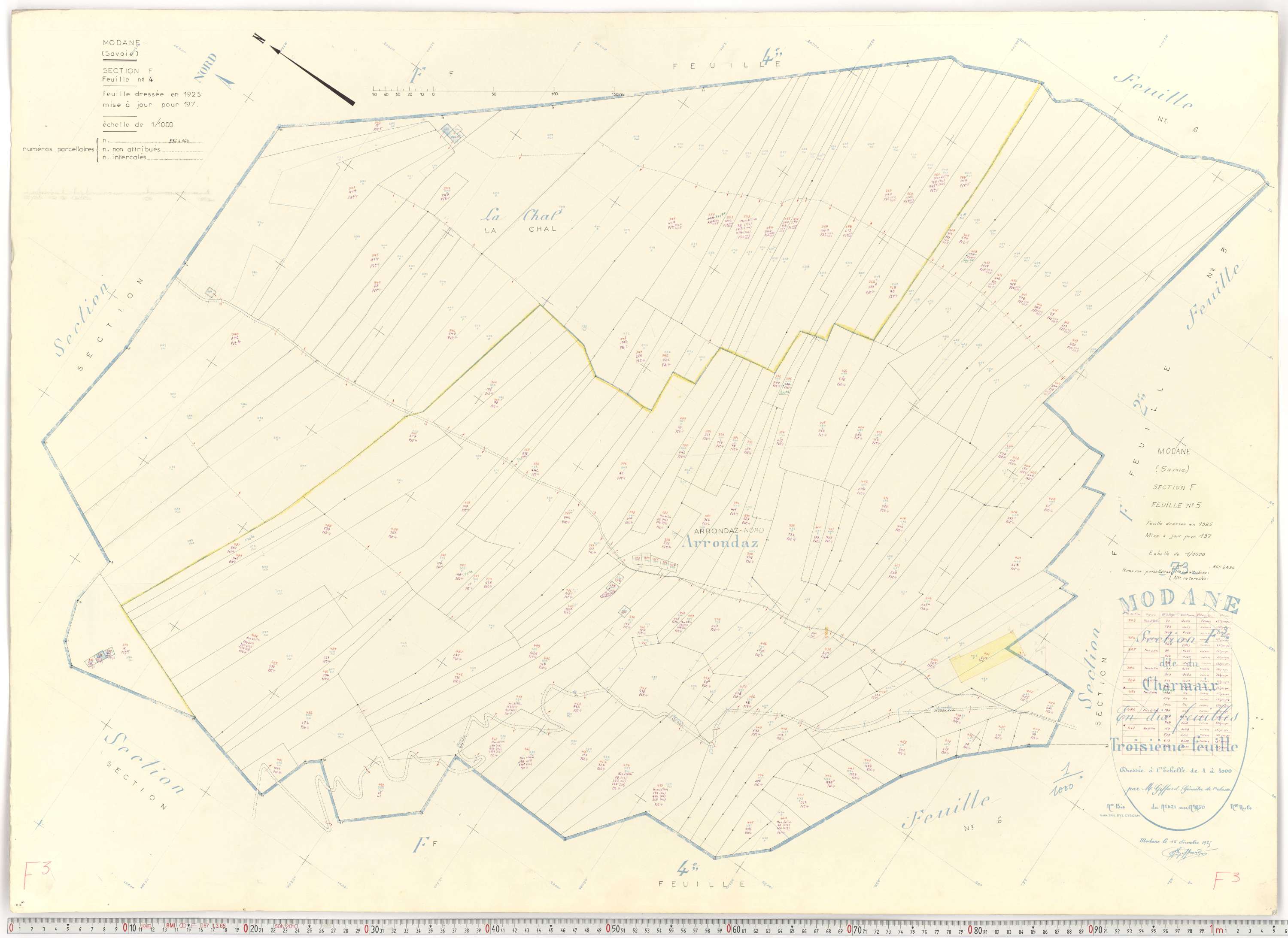 Modane - Plans cadastraux du cadastre rénové.