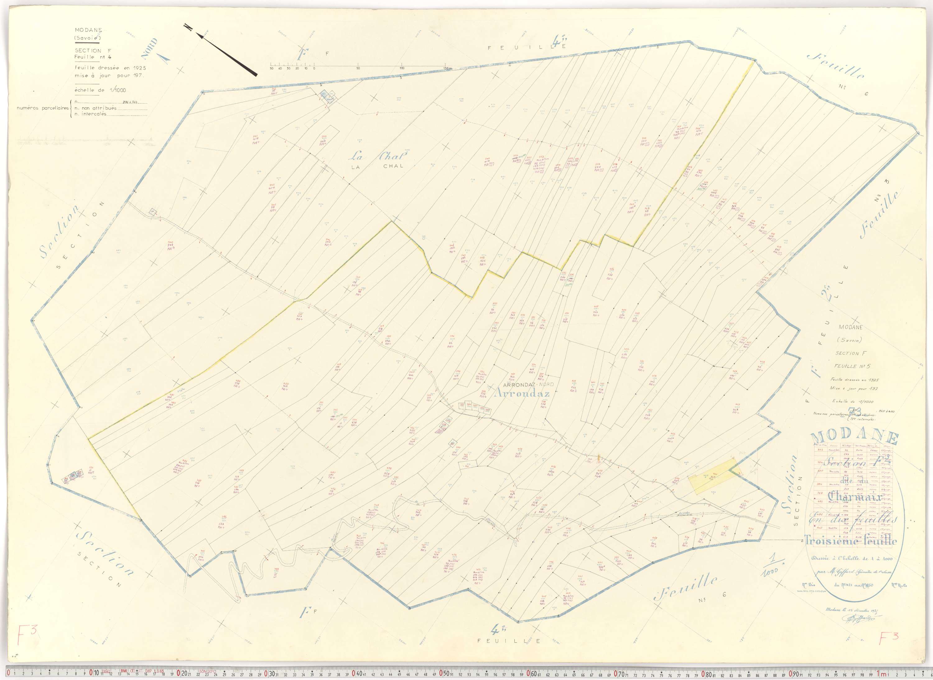 Modane - Plans cadastraux du cadastre rénové.