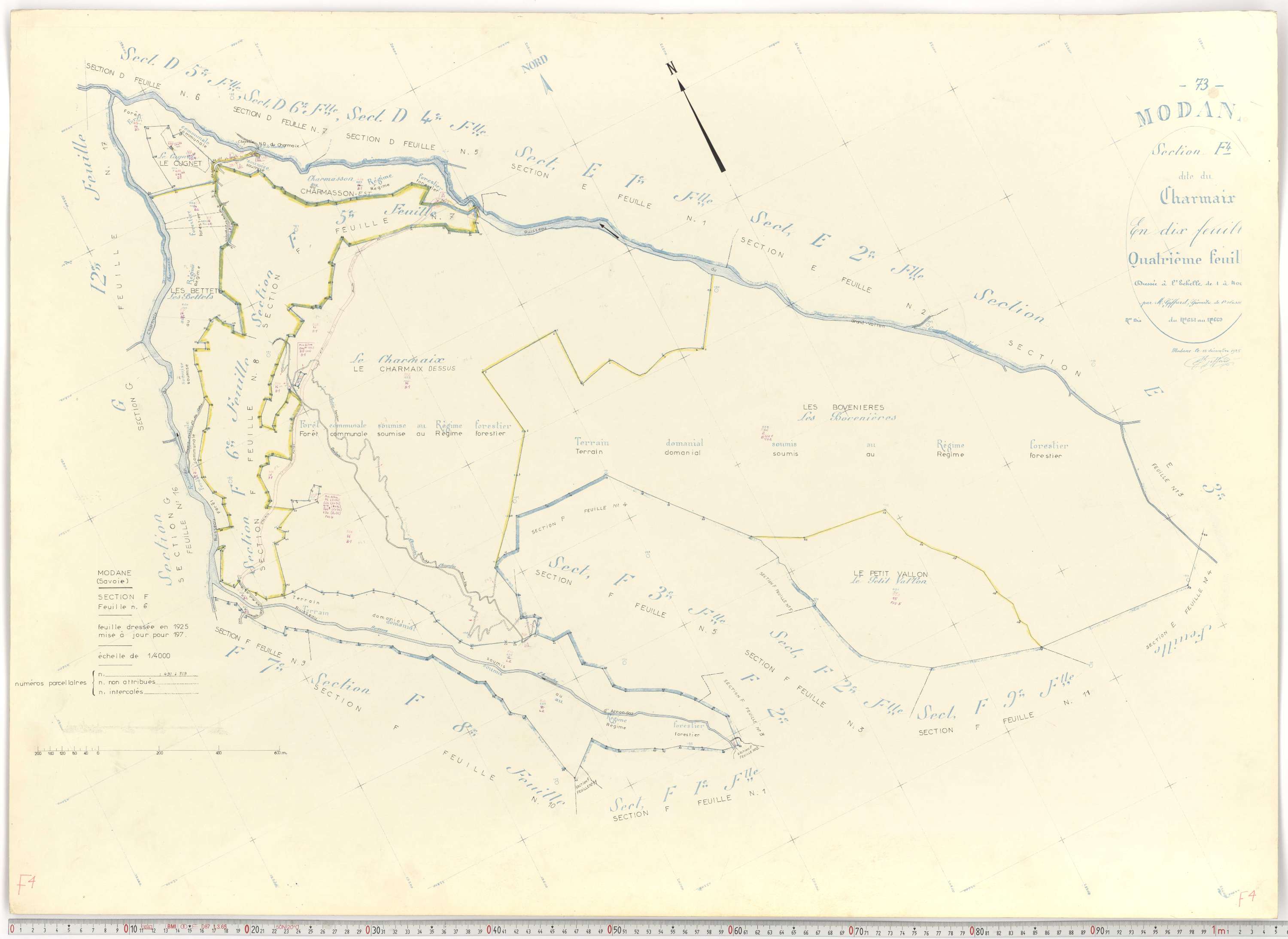 Modane - Plans cadastraux du cadastre rénové.