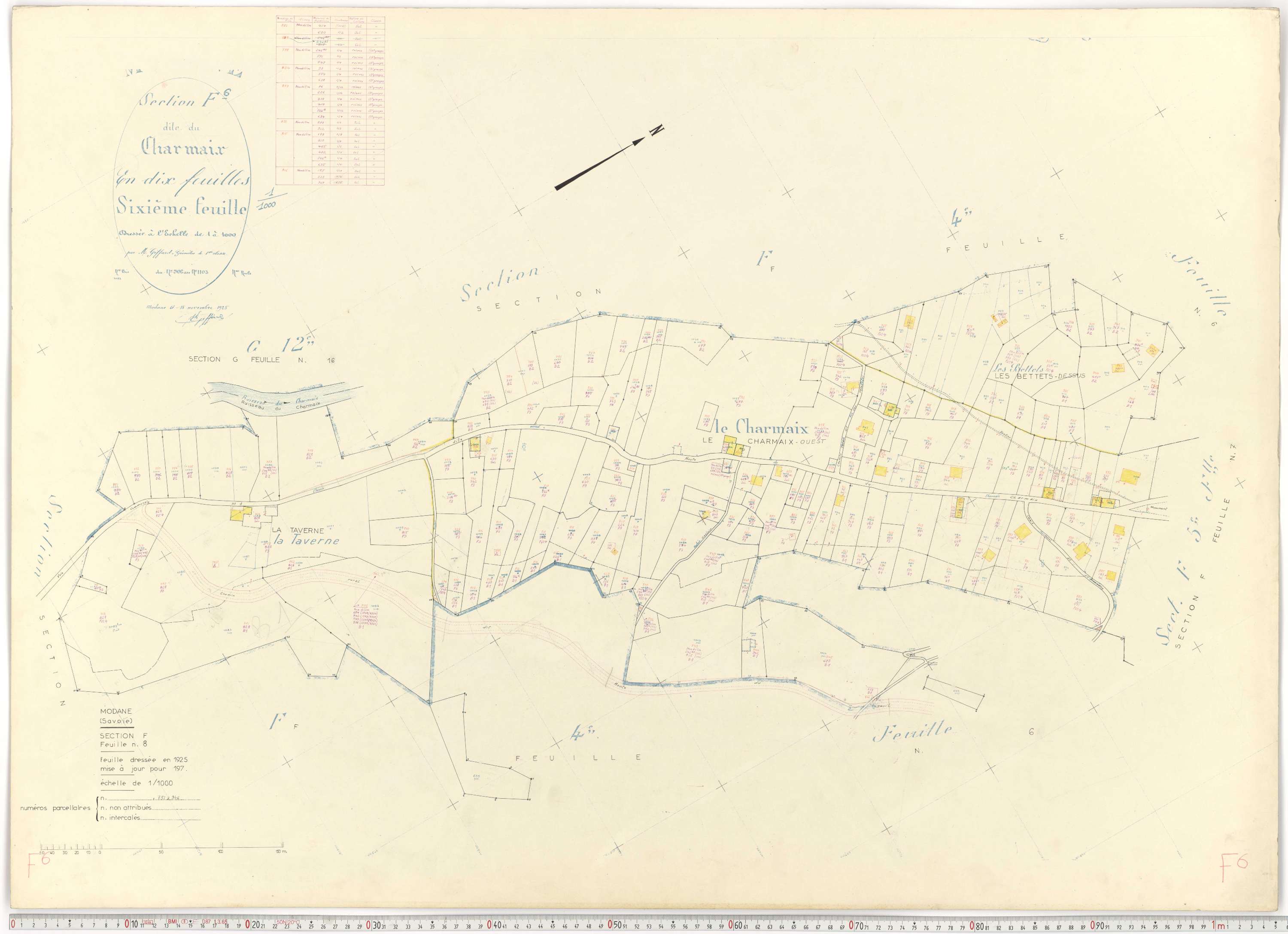Modane - Plans cadastraux du cadastre rénové.