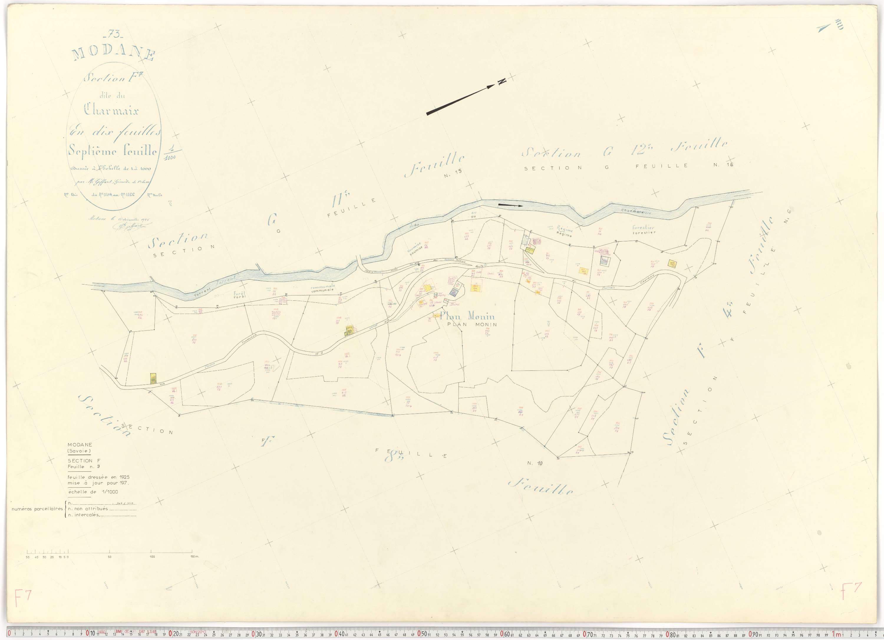Modane - Plans cadastraux du cadastre rénové.
