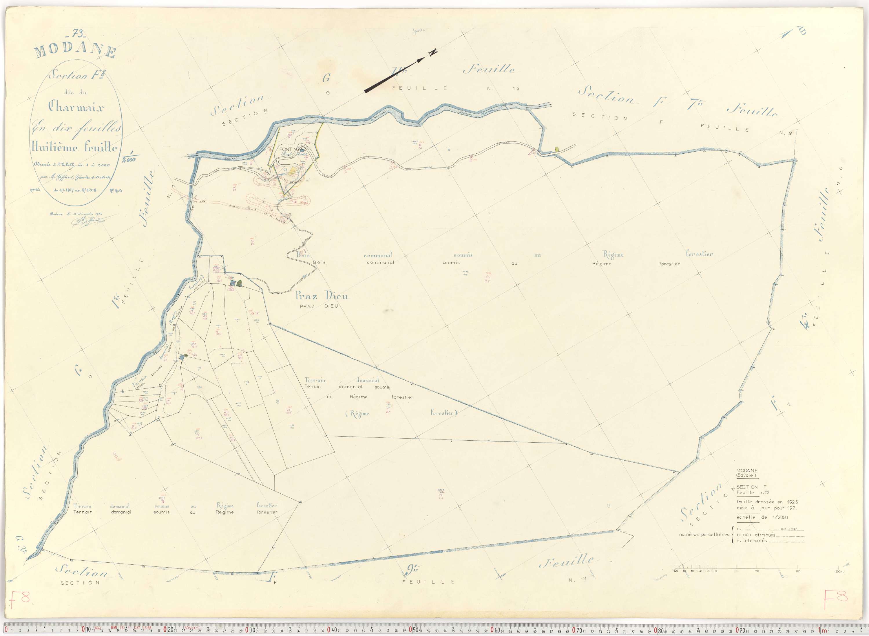 Modane - Plans cadastraux du cadastre rénové.