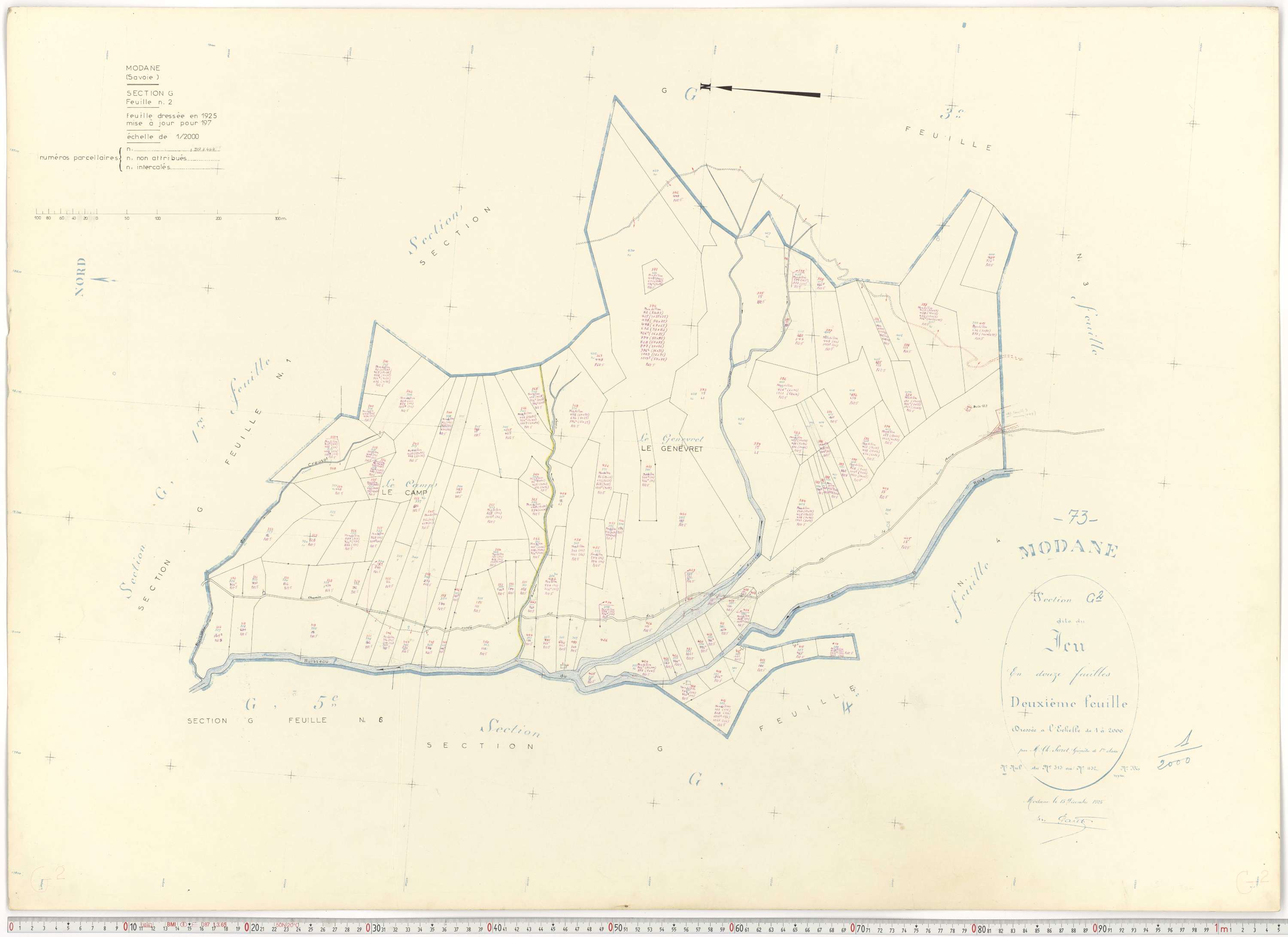 Modane - Plans cadastraux du cadastre rénové.