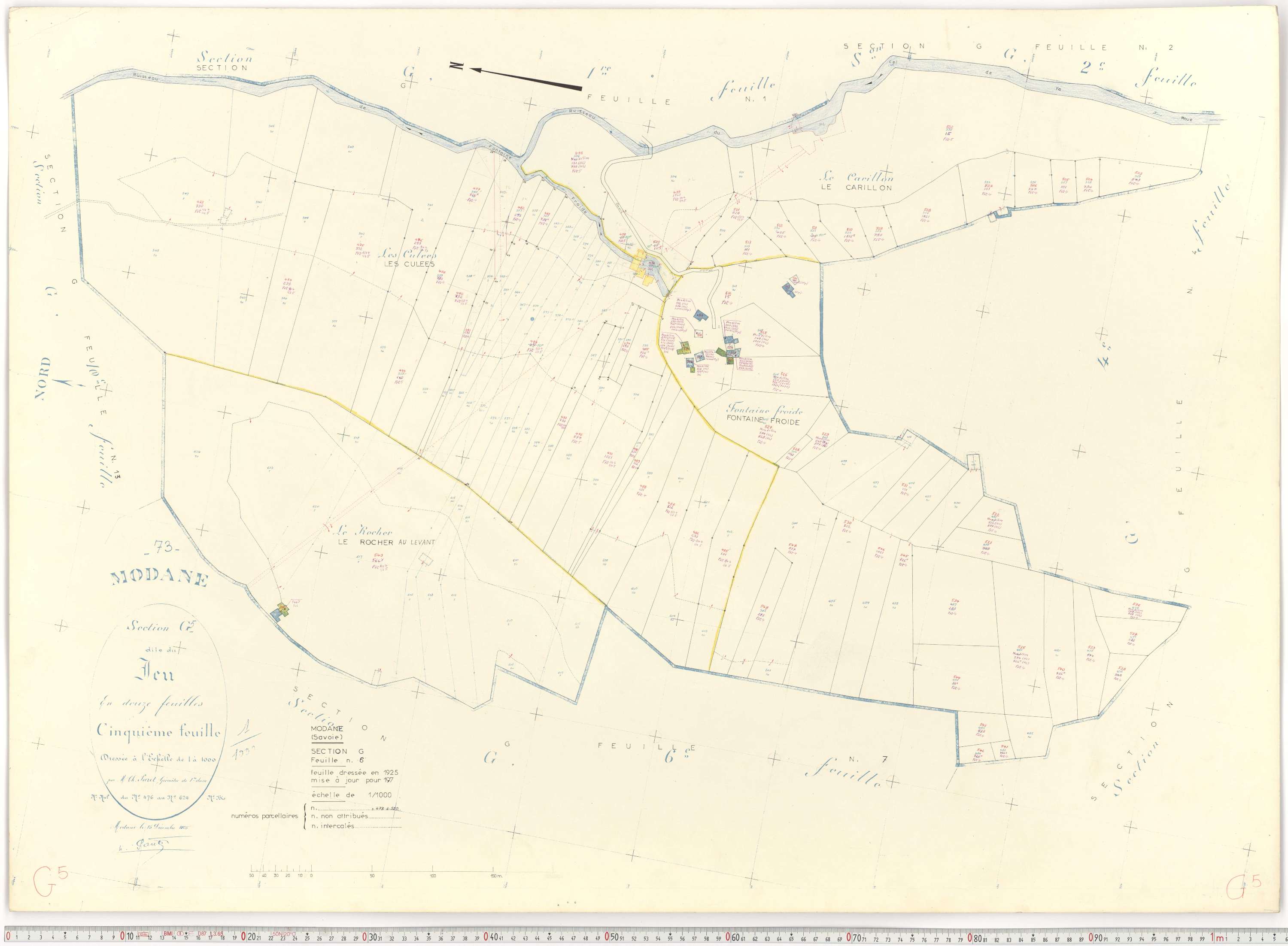 Modane - Plans cadastraux du cadastre rénové.