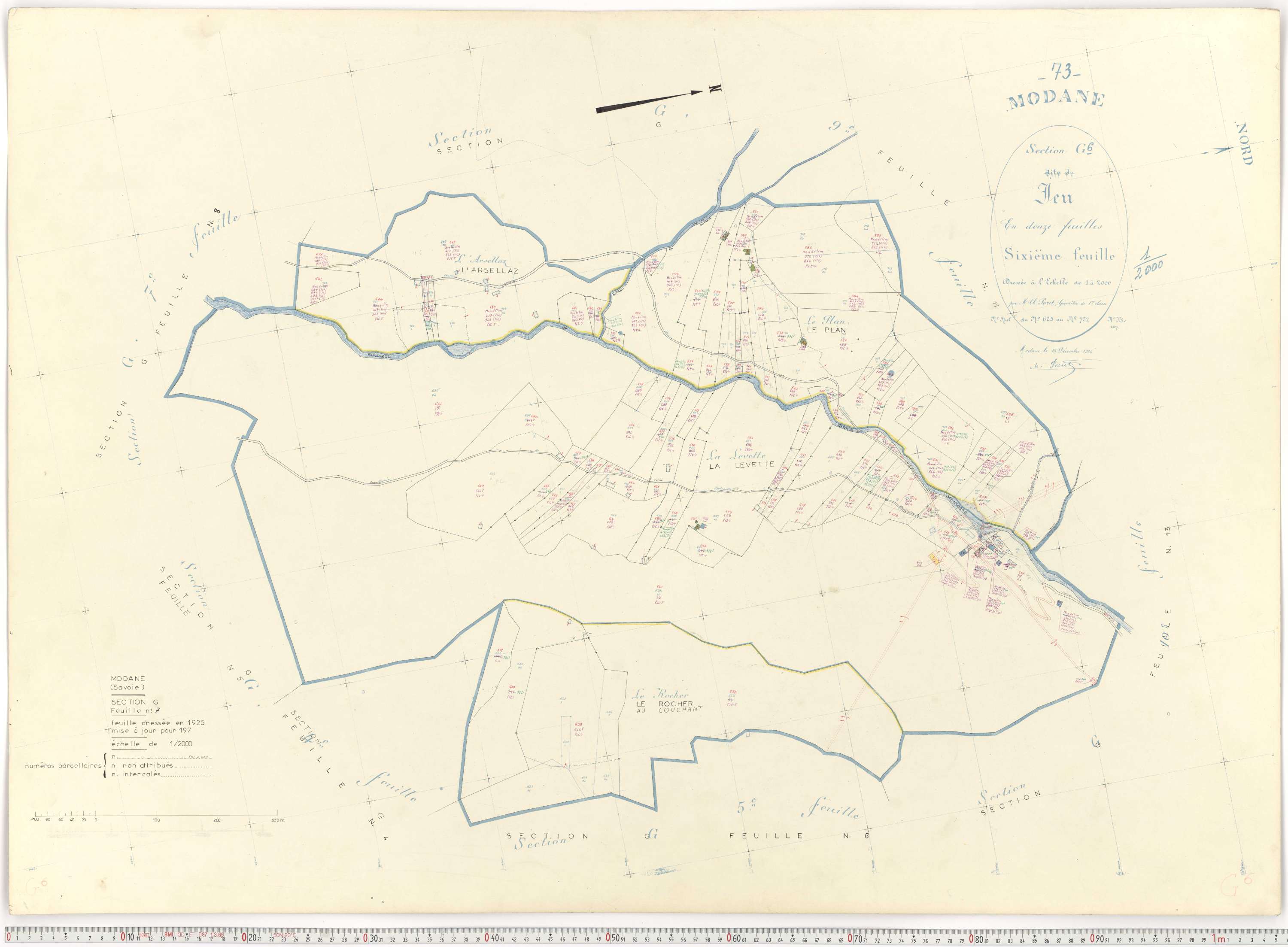 Modane - Plans cadastraux du cadastre rénové.