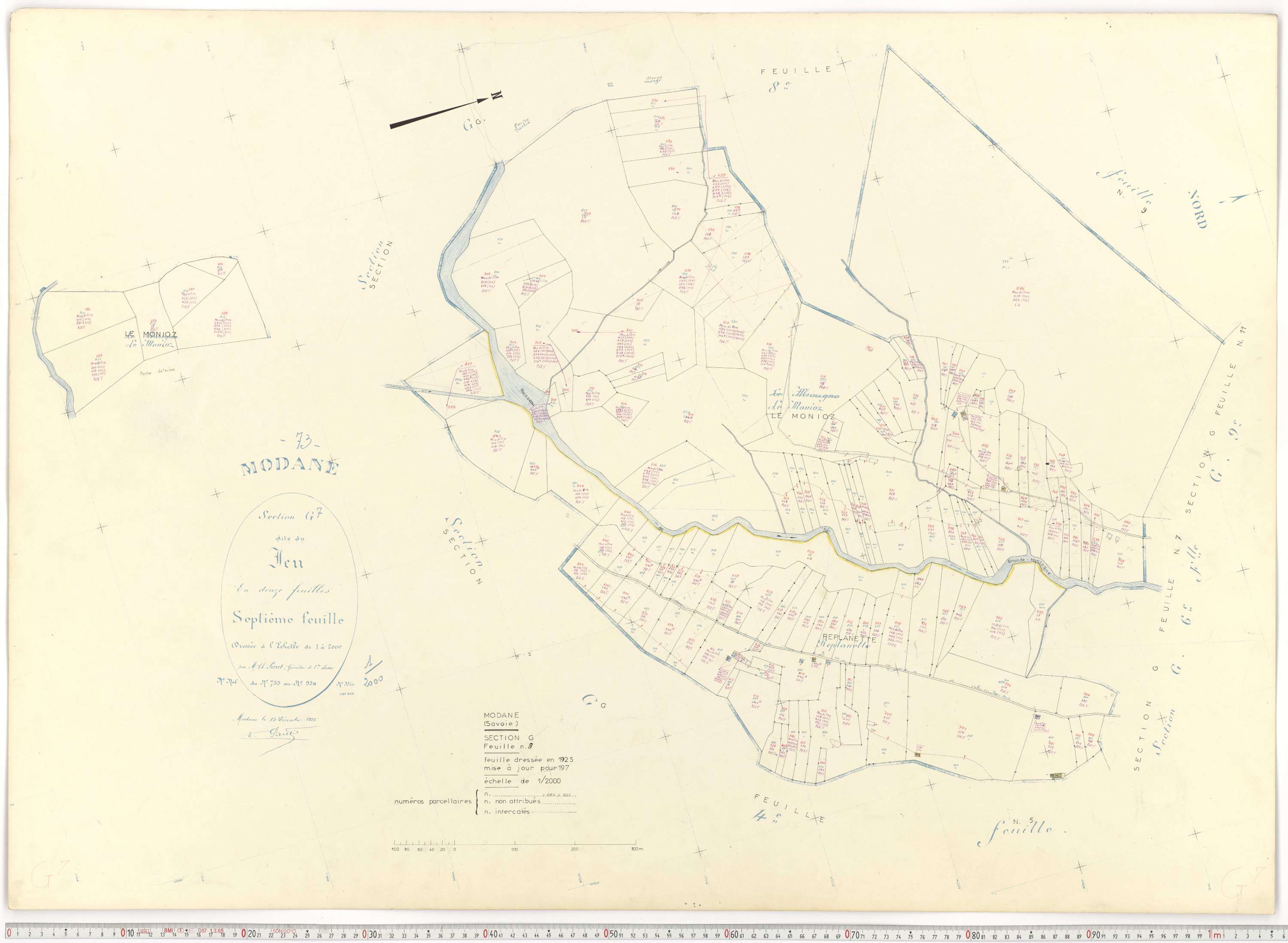 Modane - Plans cadastraux du cadastre rénové.