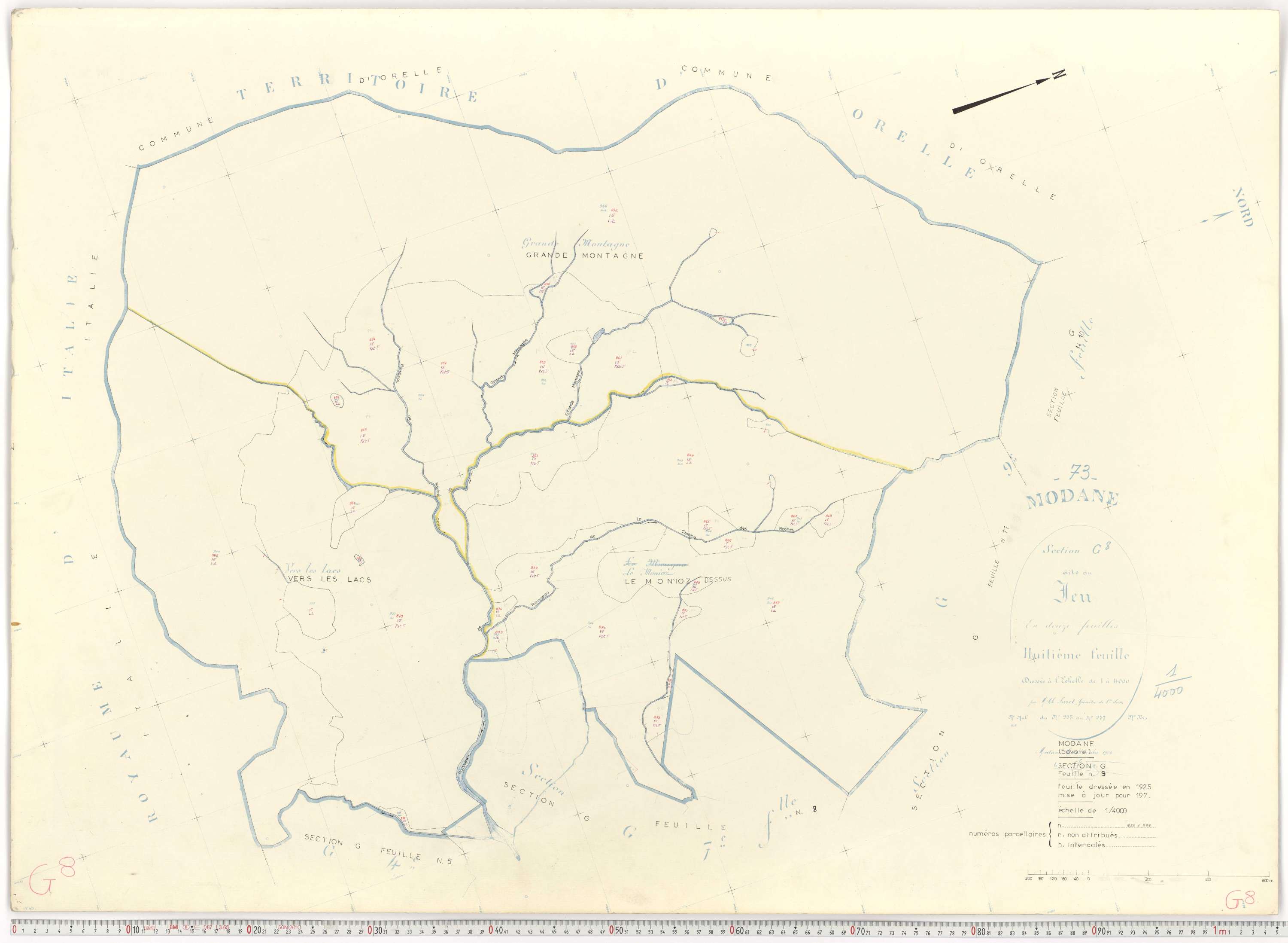 Modane - Plans cadastraux du cadastre rénové.