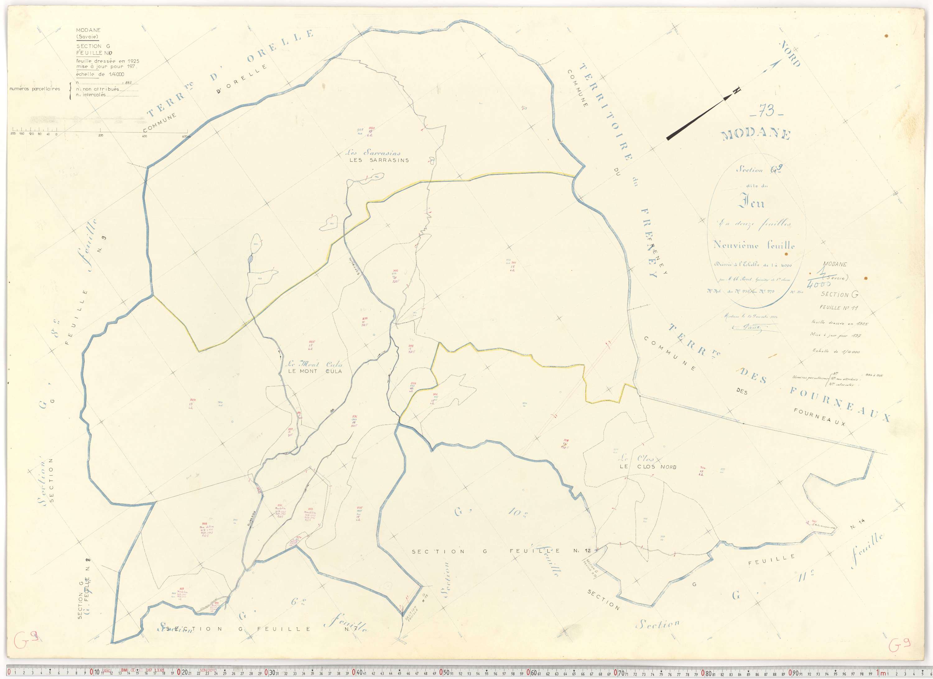 Modane - Plans cadastraux du cadastre rénové.