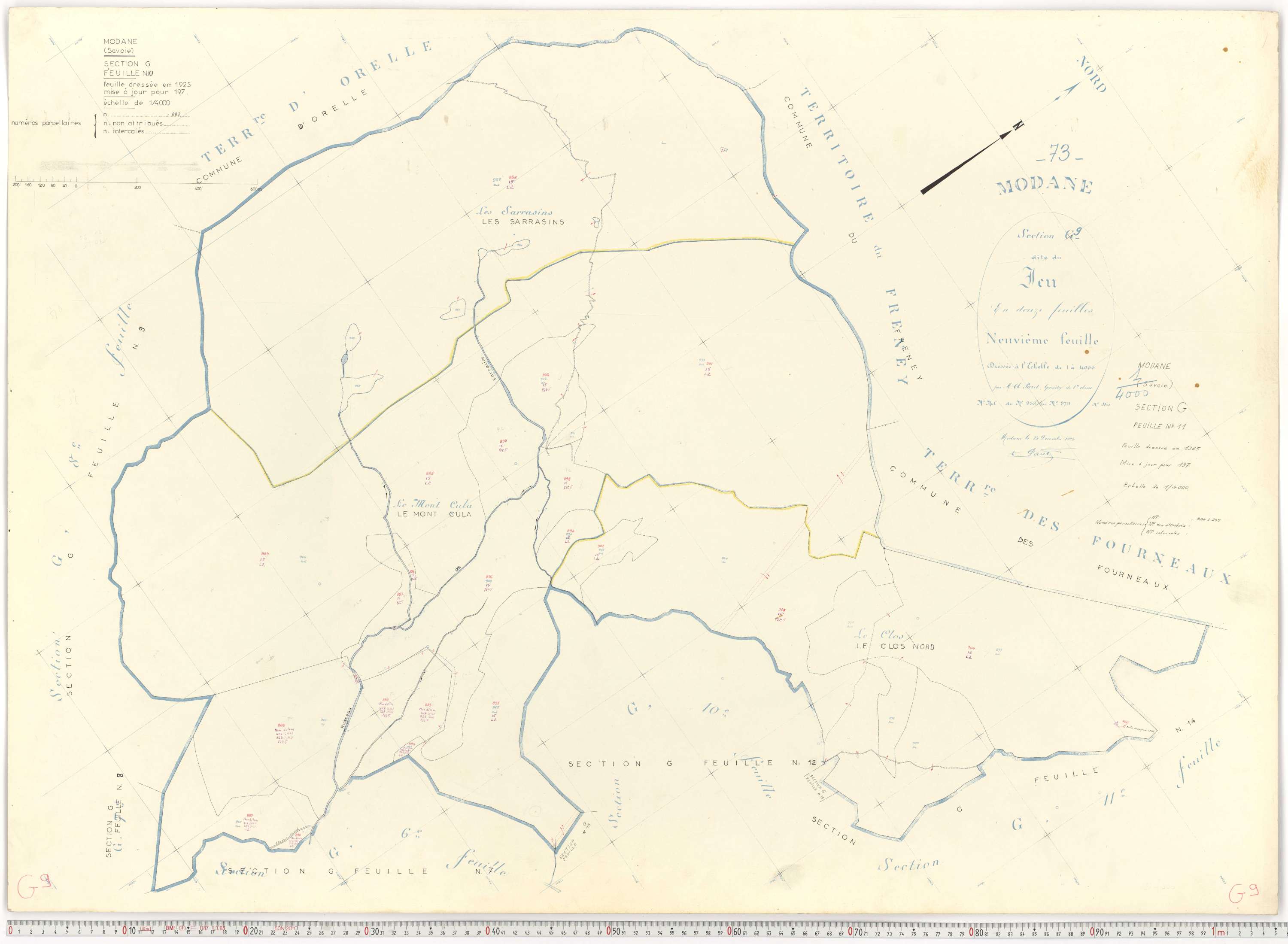 Modane - Plans cadastraux du cadastre rénové.