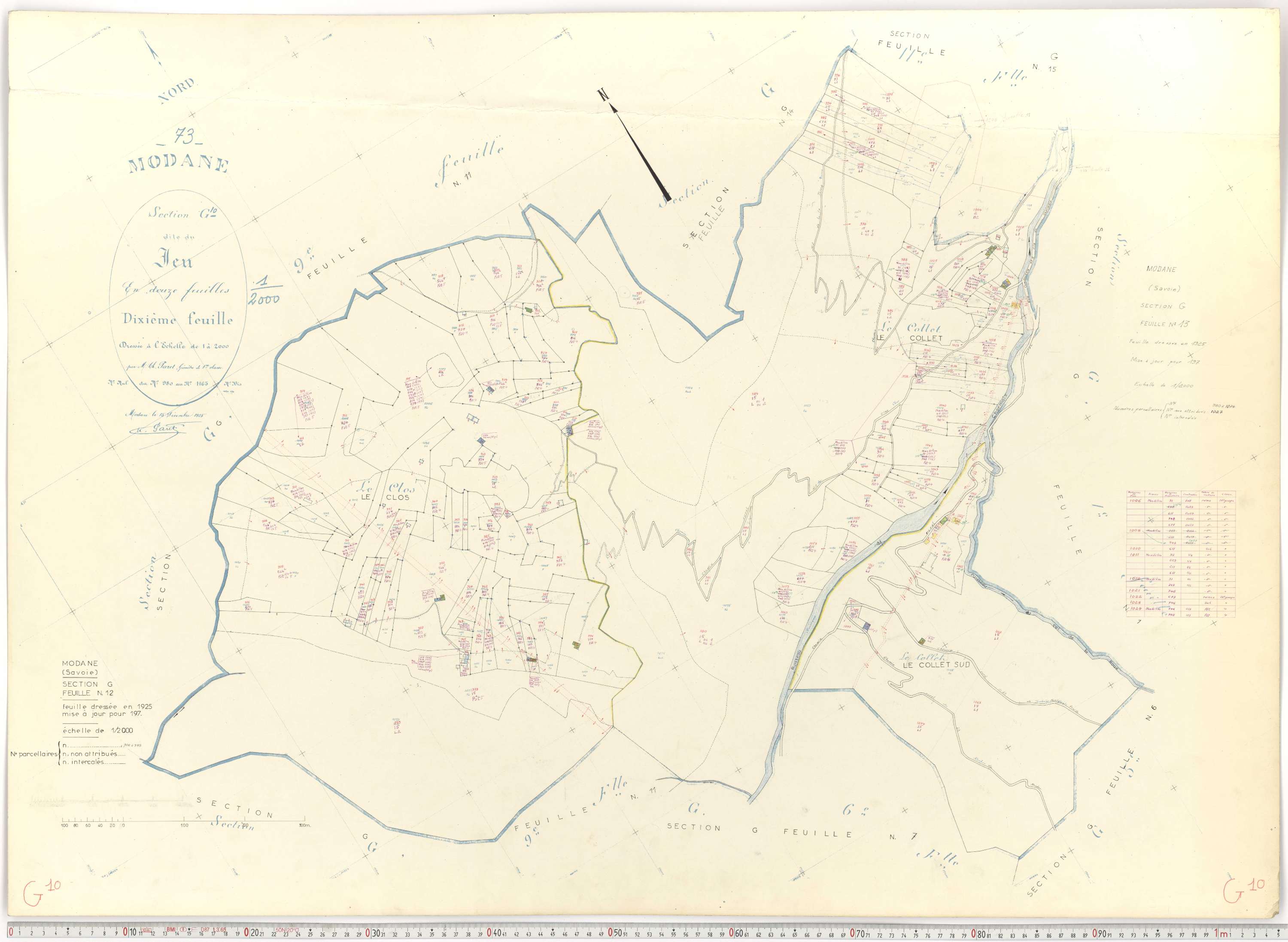 Modane - Plans cadastraux du cadastre rénové.