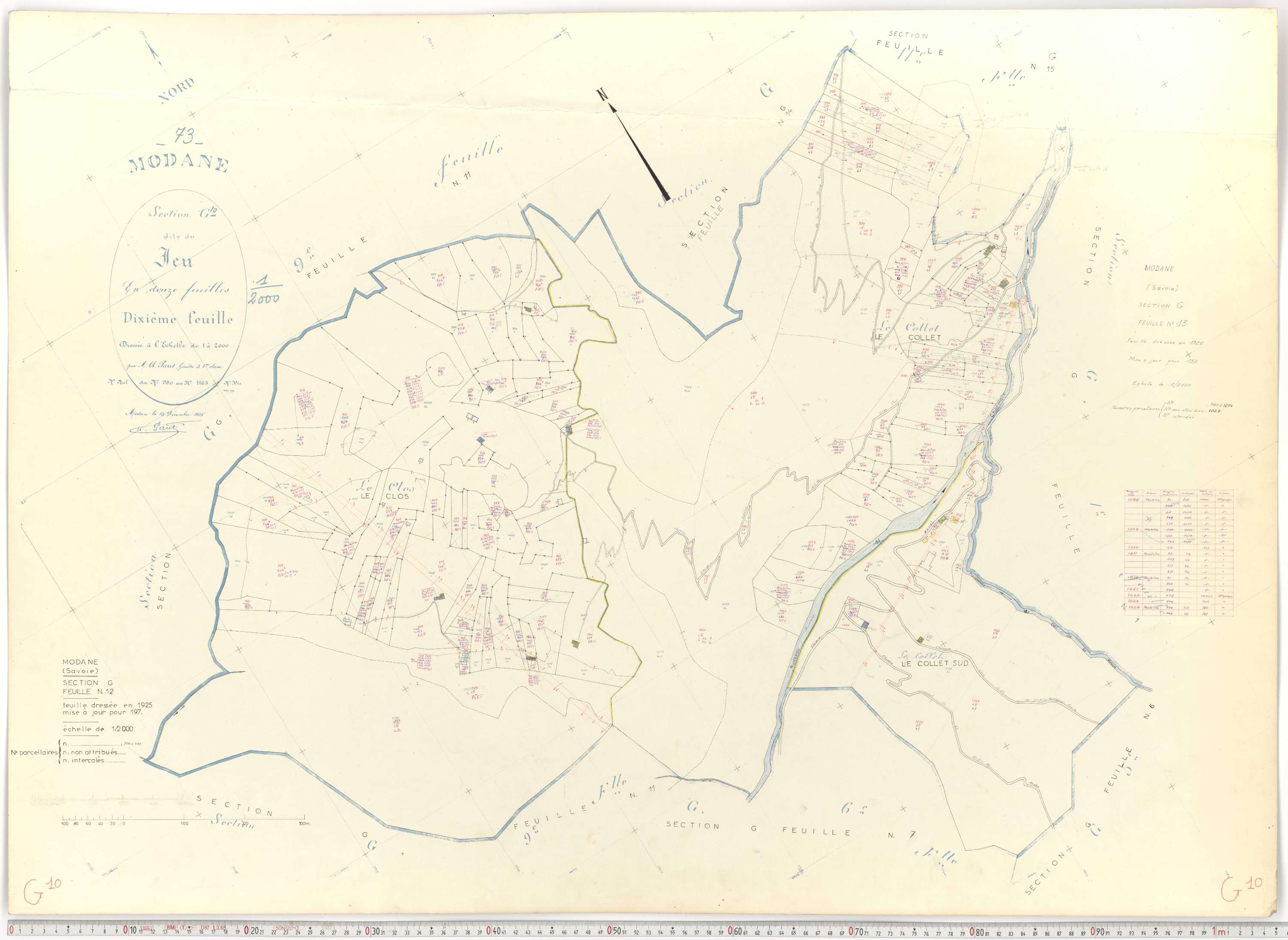 Modane - Plans cadastraux du cadastre rénové.
