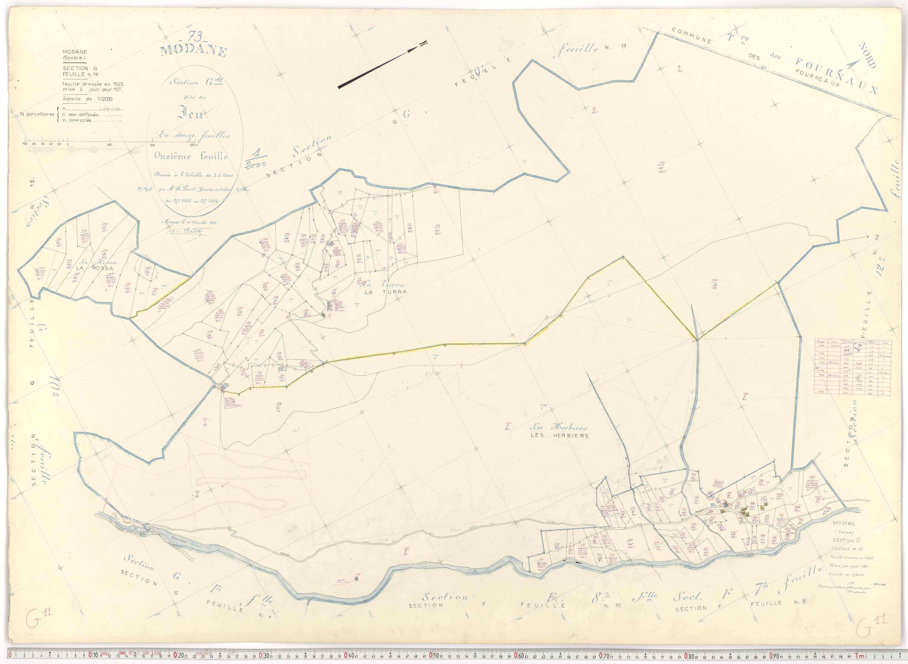 Modane - Plans cadastraux du cadastre rénové.