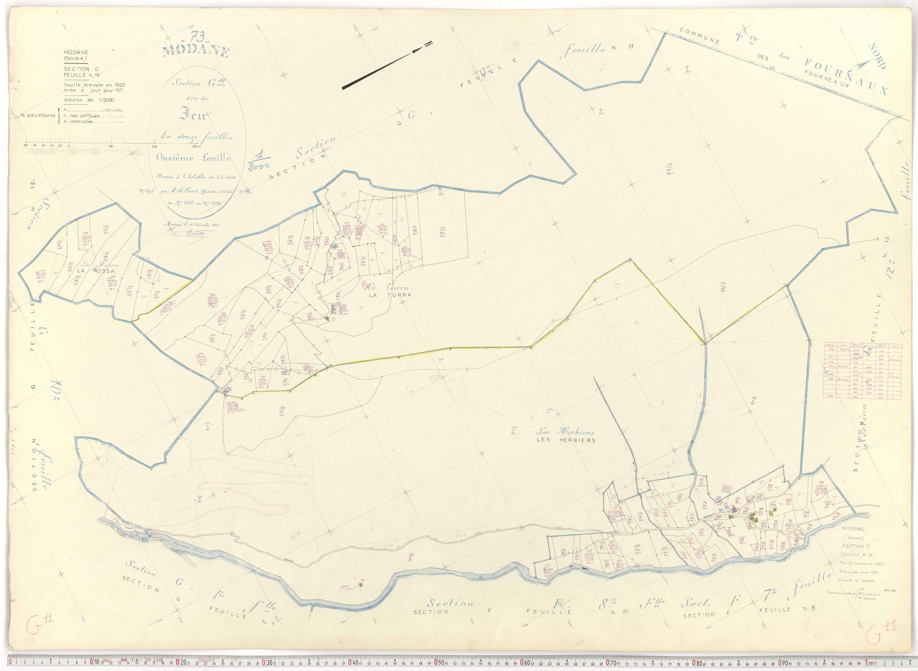 Modane - Plans cadastraux du cadastre rénové.