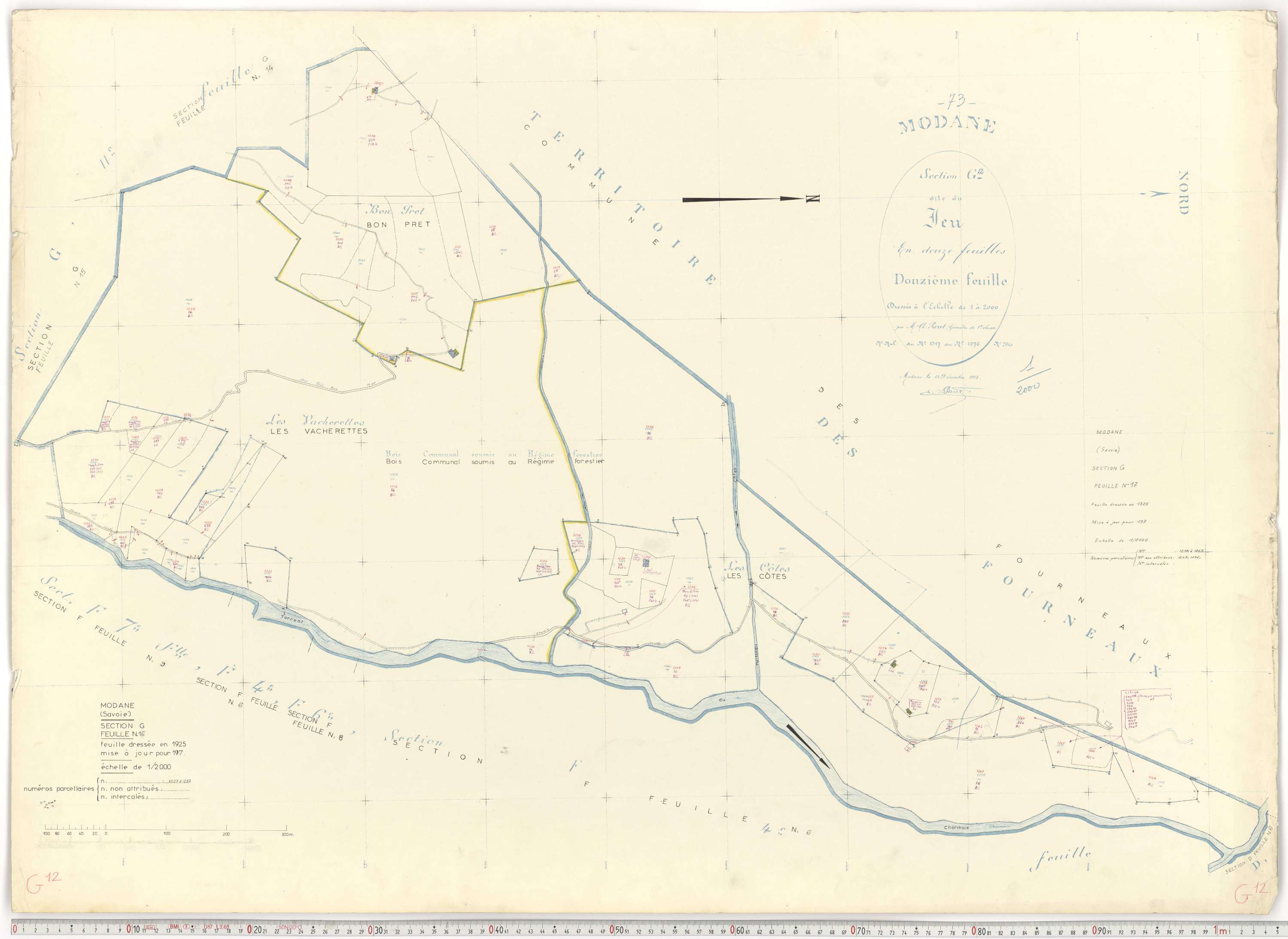Modane - Plans cadastraux du cadastre rénové.