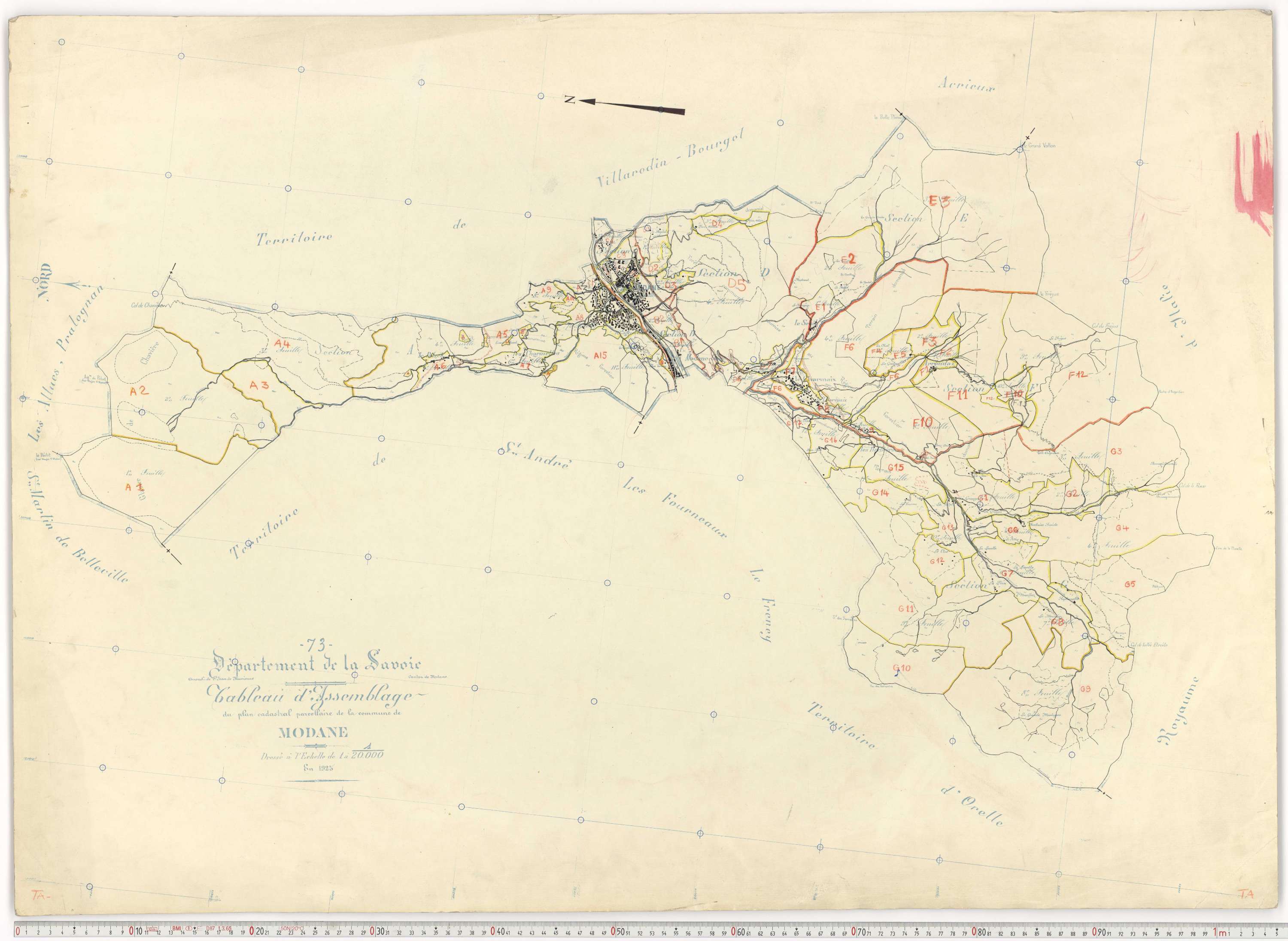 Modane - Plans cadastraux du cadastre rénové.