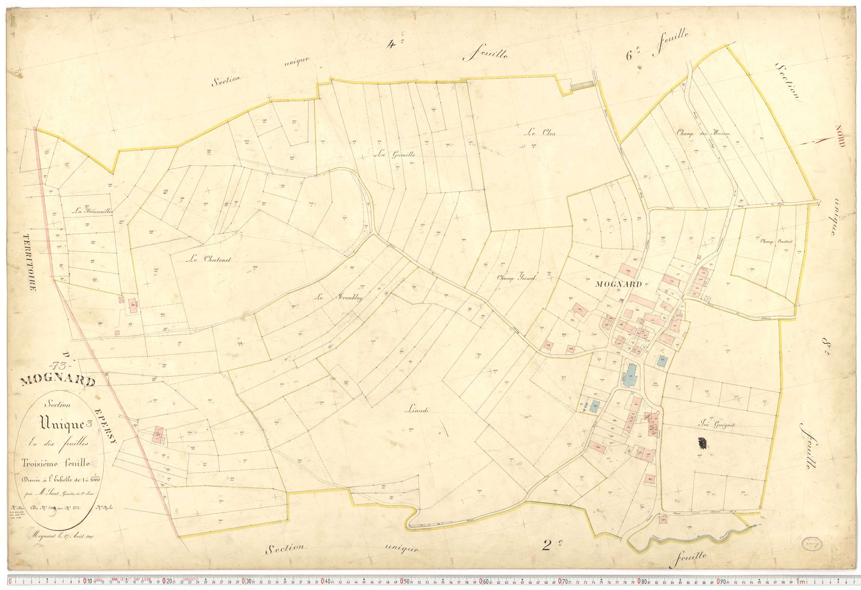 Mognard - Plans cadastraux du premier cadastre français.