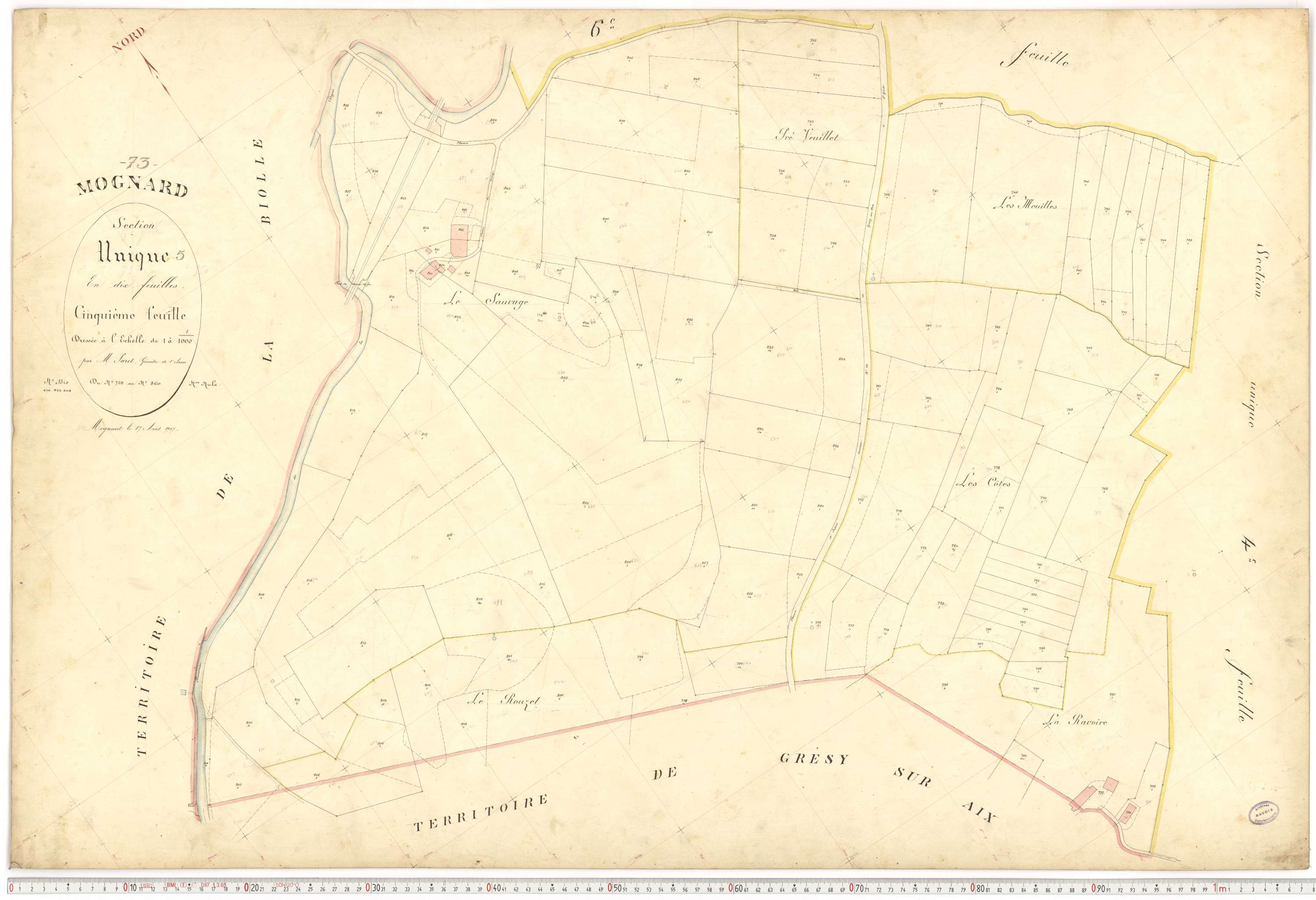 Mognard - Plans cadastraux du premier cadastre français.