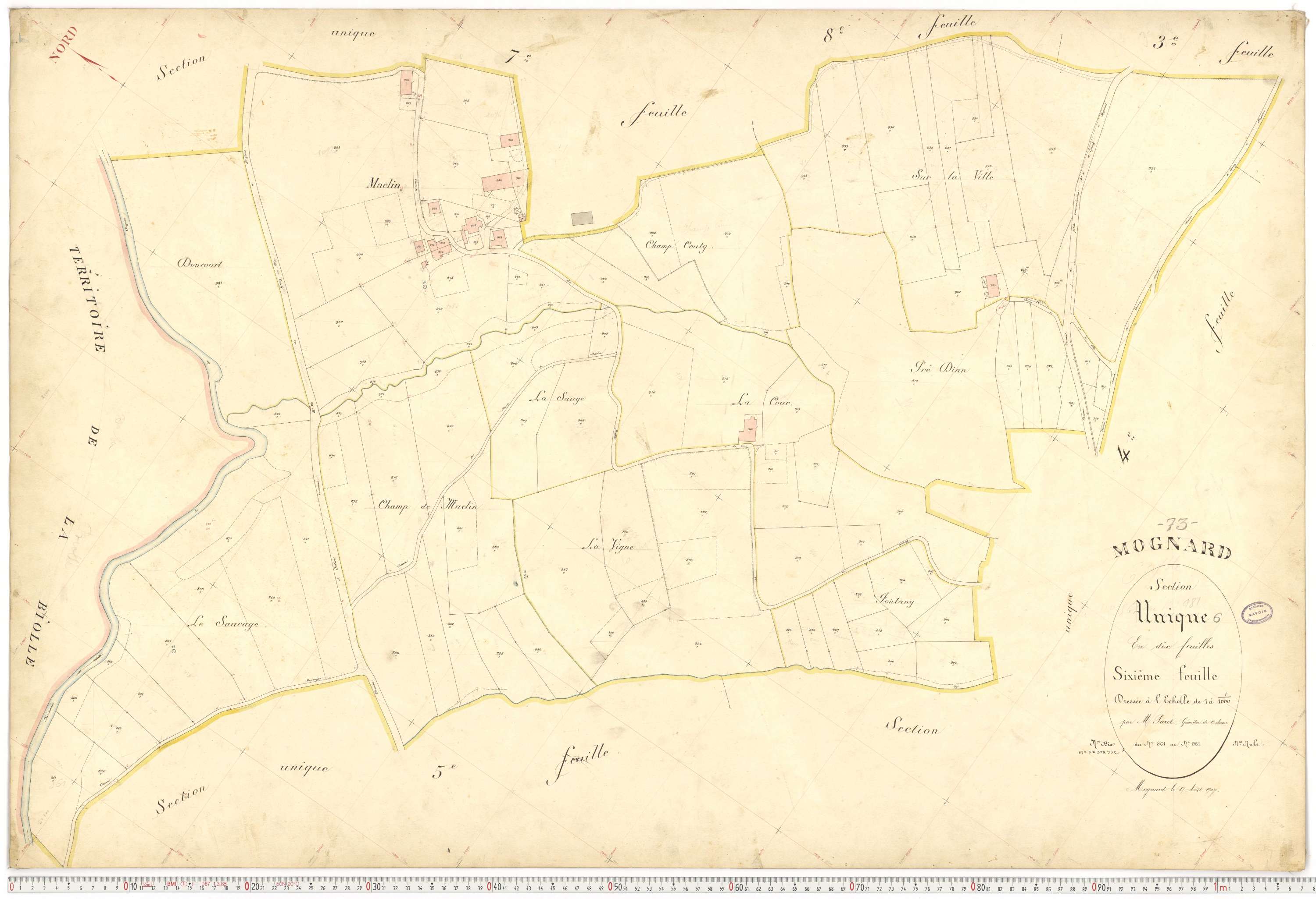 Mognard - Plans cadastraux du premier cadastre français.