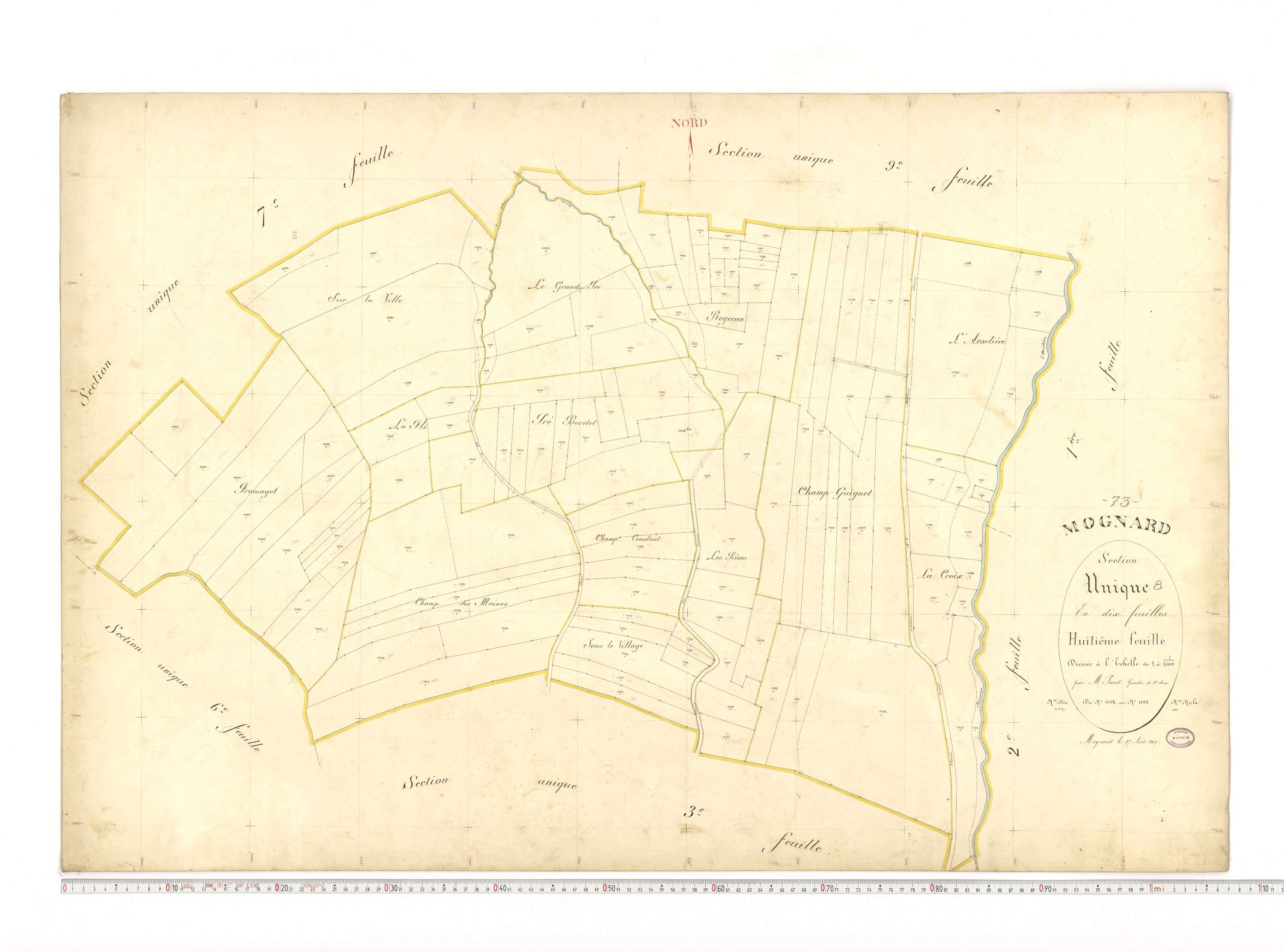 Mognard - Plans cadastraux du premier cadastre français.
