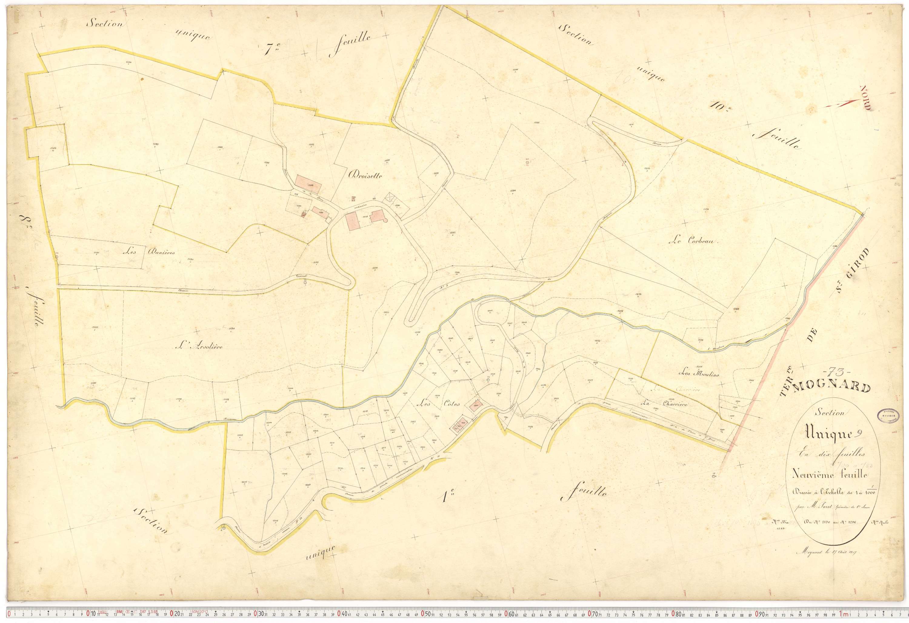 Mognard - Plans cadastraux du premier cadastre français.