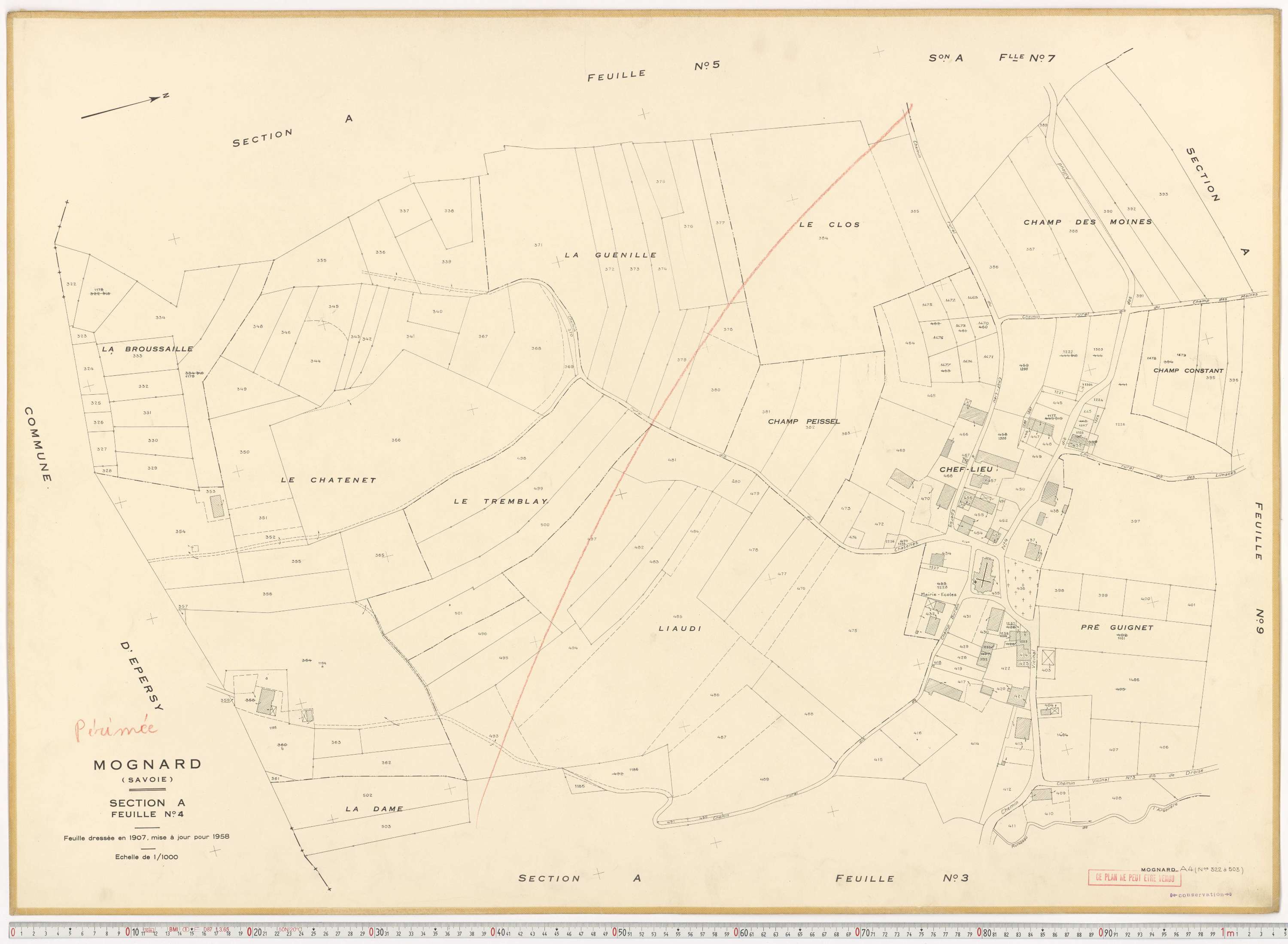 Mognard - Plans cadastraux du cadastre rénové.