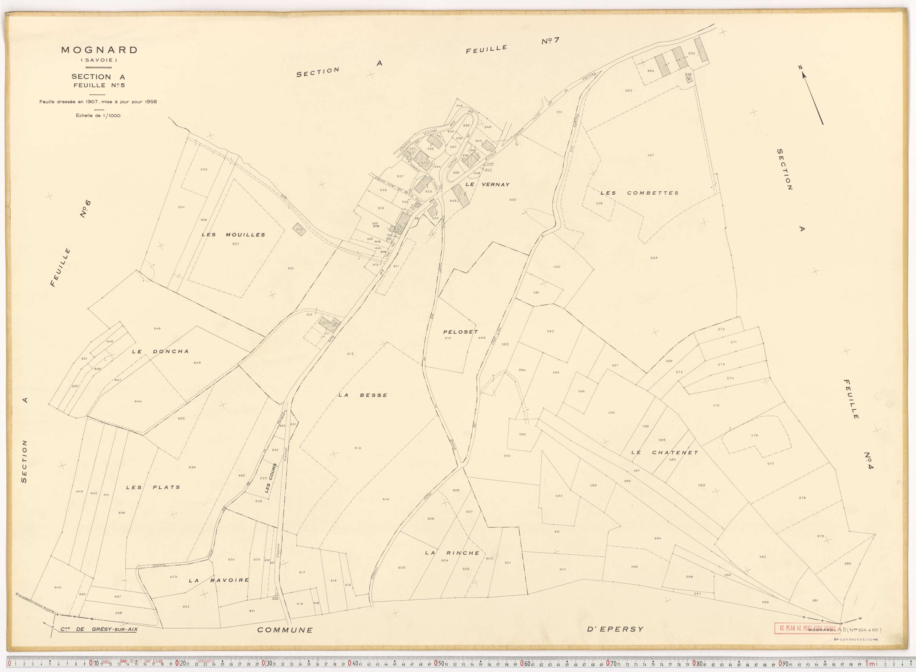 Mognard - Plans cadastraux du cadastre rénové.