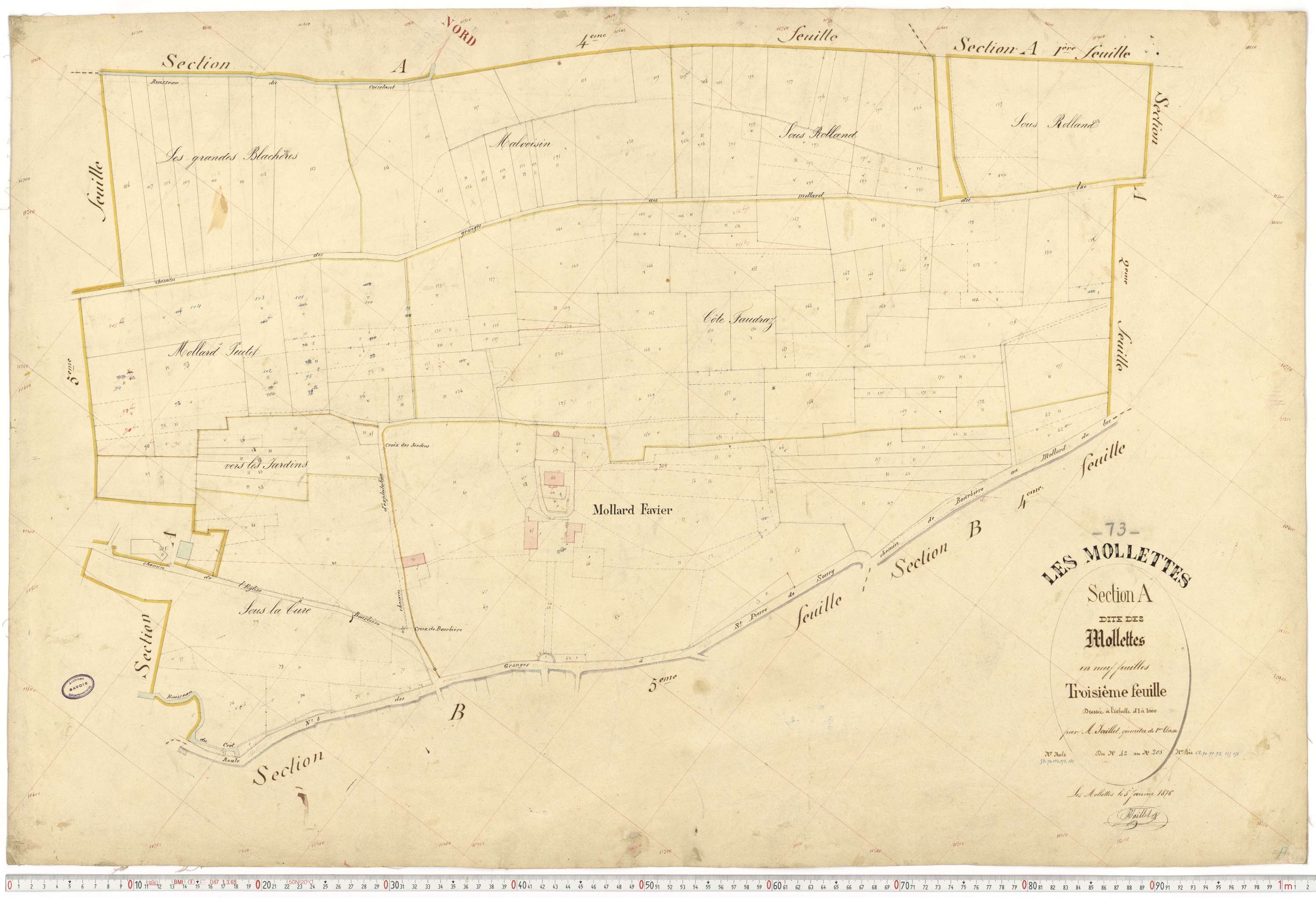 Mollettes - Plans cadastraux du premier cadastre français.