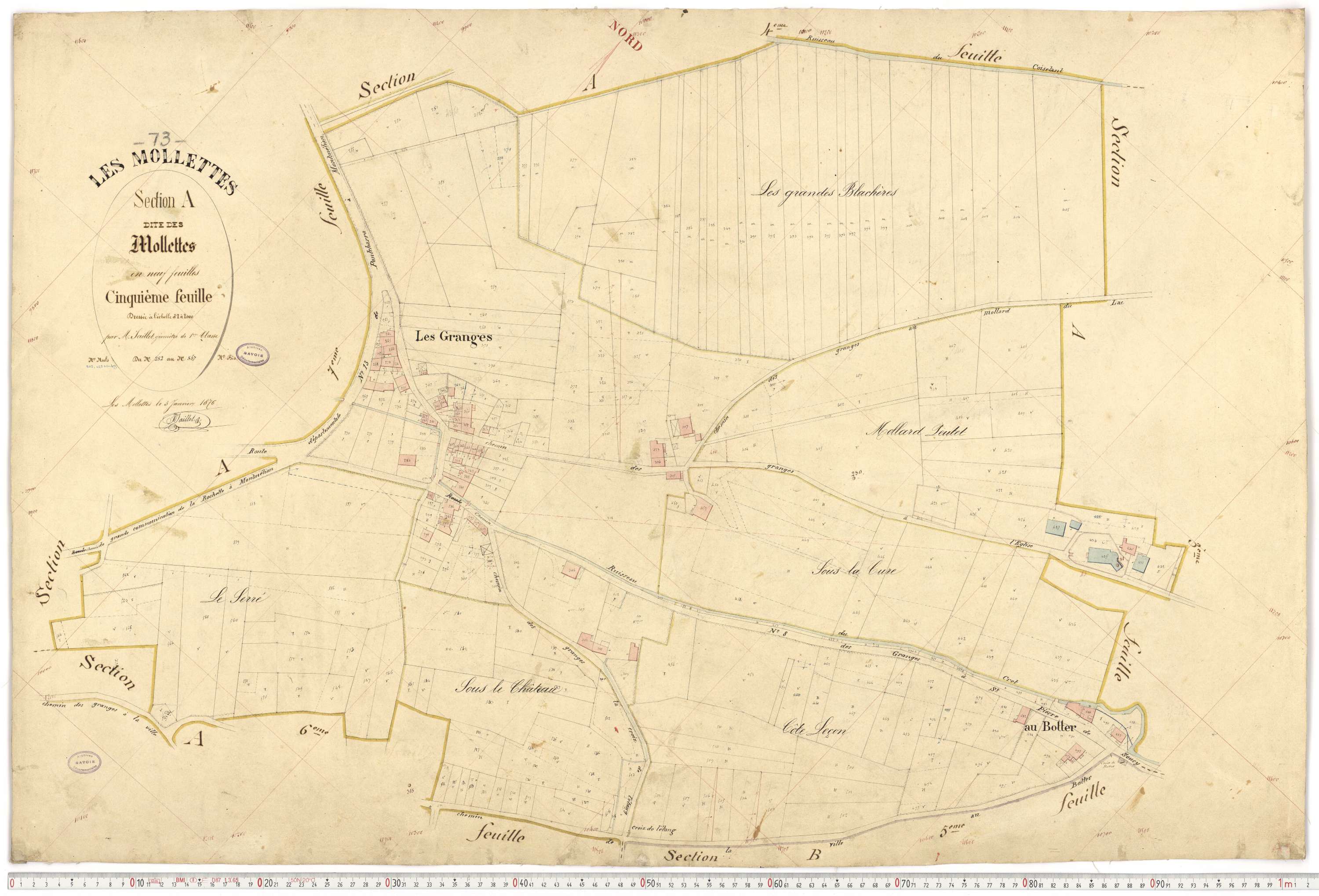 Mollettes - Plans cadastraux du premier cadastre français.