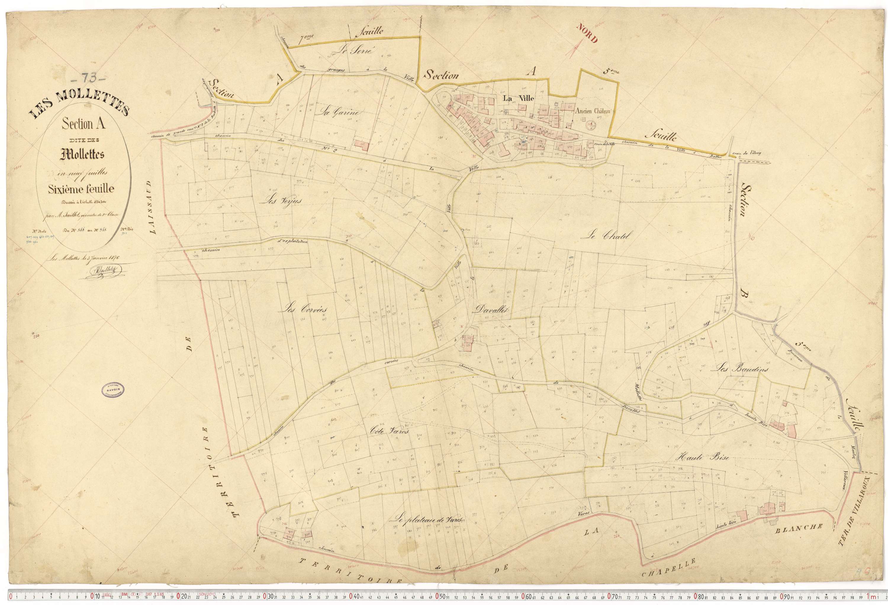 Mollettes - Plans cadastraux du premier cadastre français.