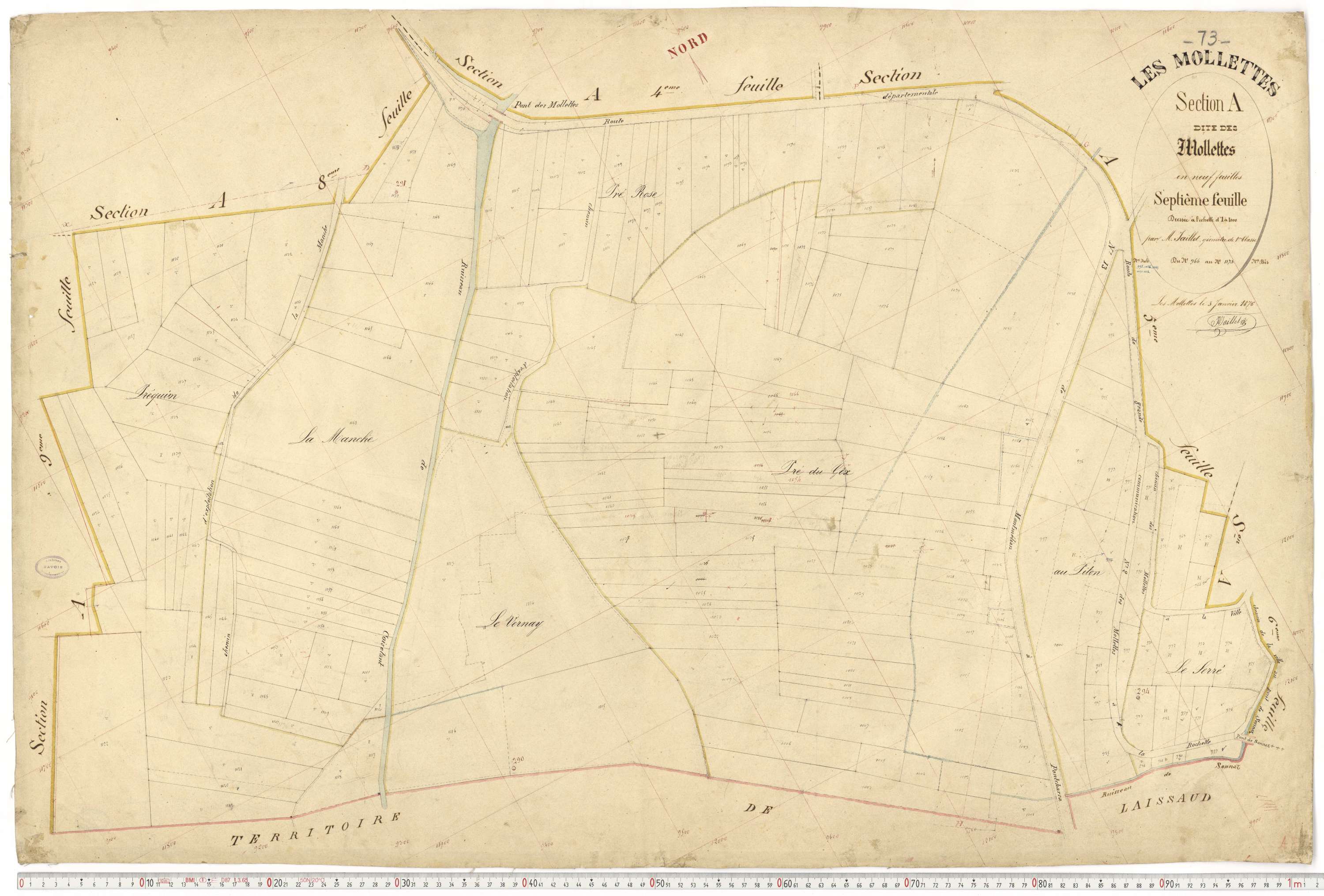 Mollettes - Plans cadastraux du premier cadastre français.