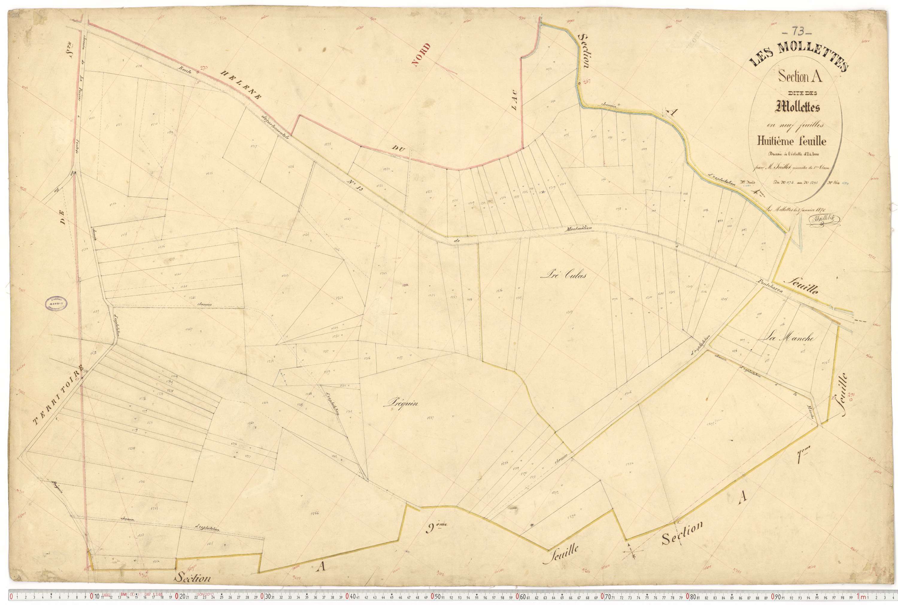 Mollettes - Plans cadastraux du premier cadastre français.
