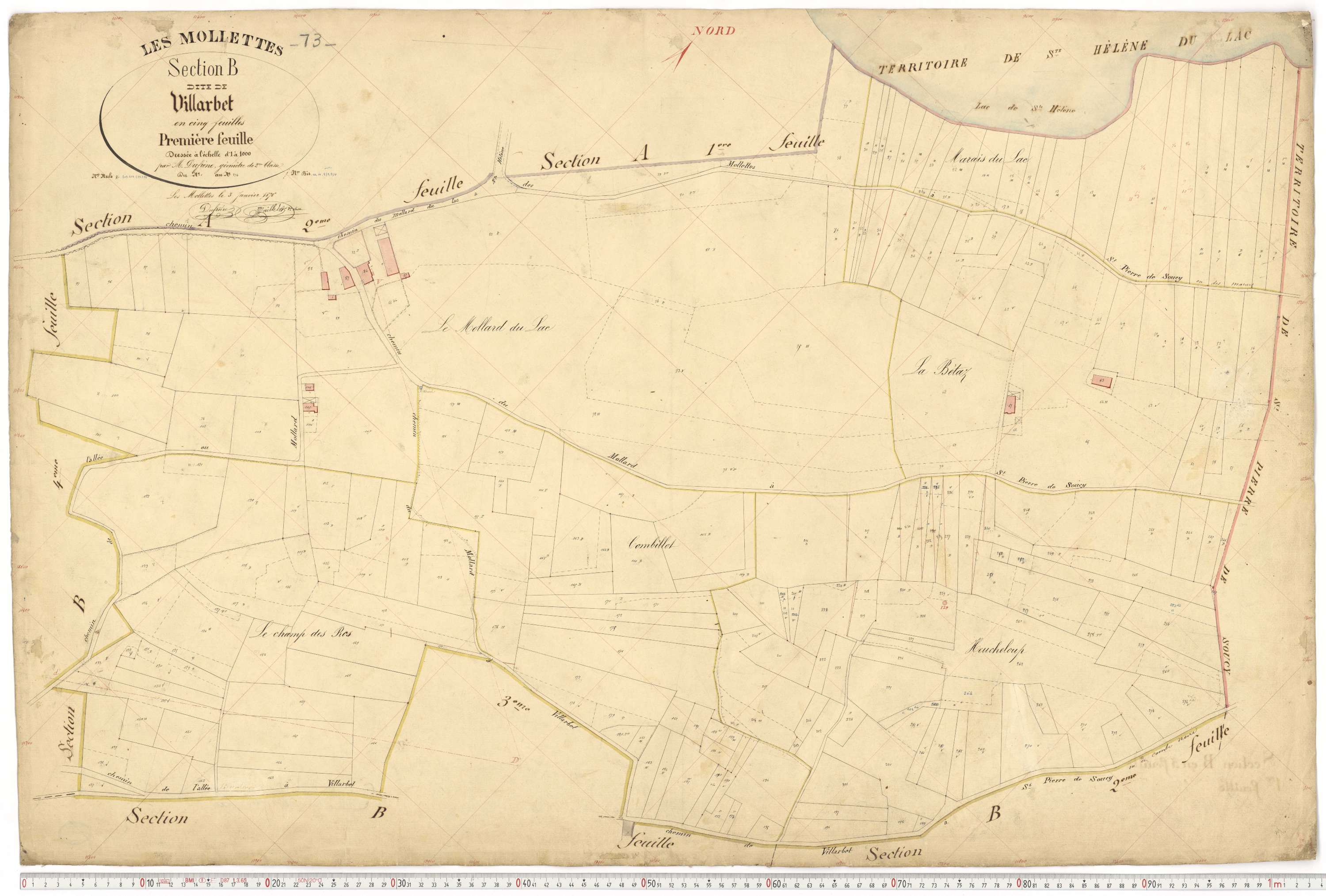 Mollettes - Plans cadastraux du premier cadastre français.