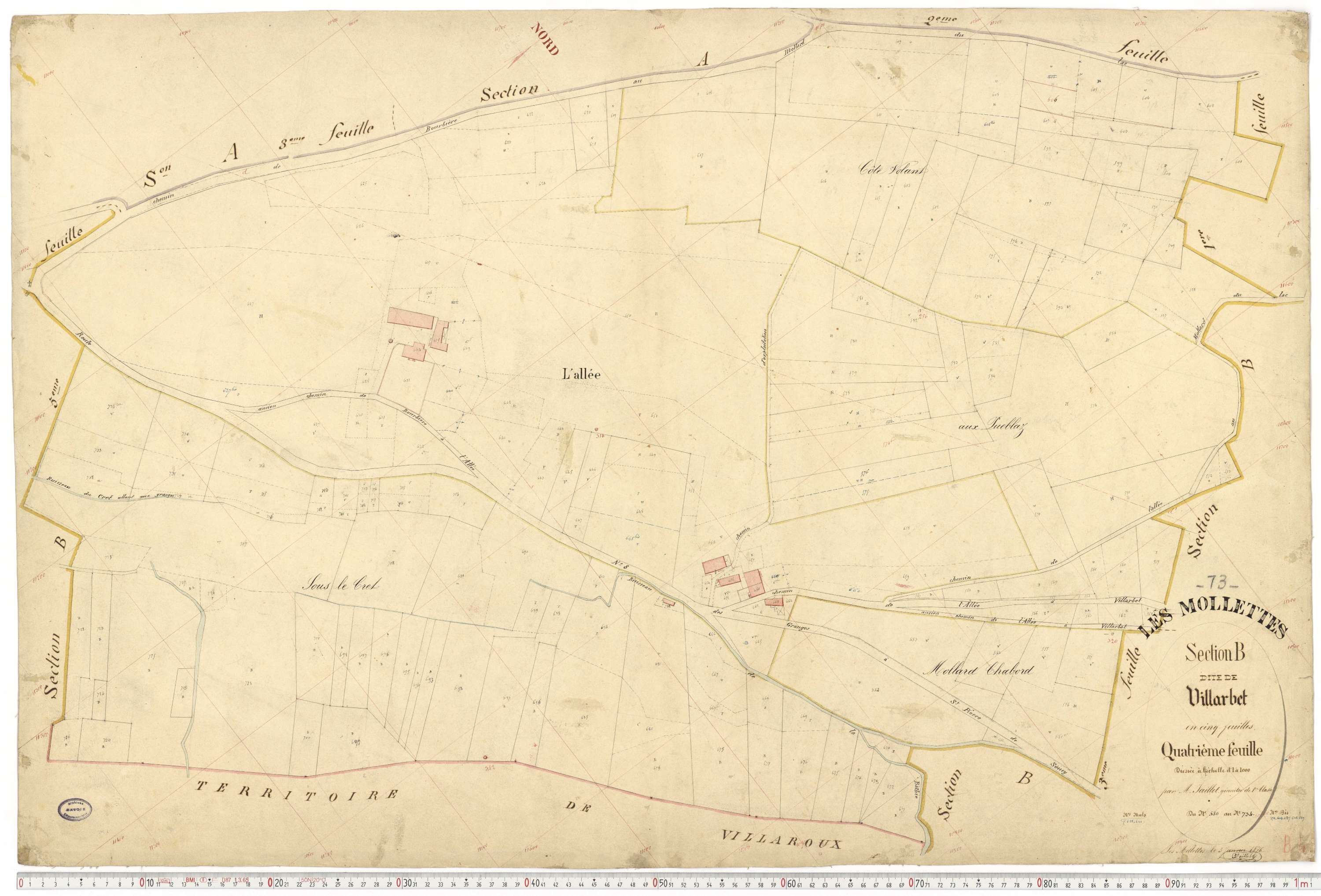Mollettes - Plans cadastraux du premier cadastre français.