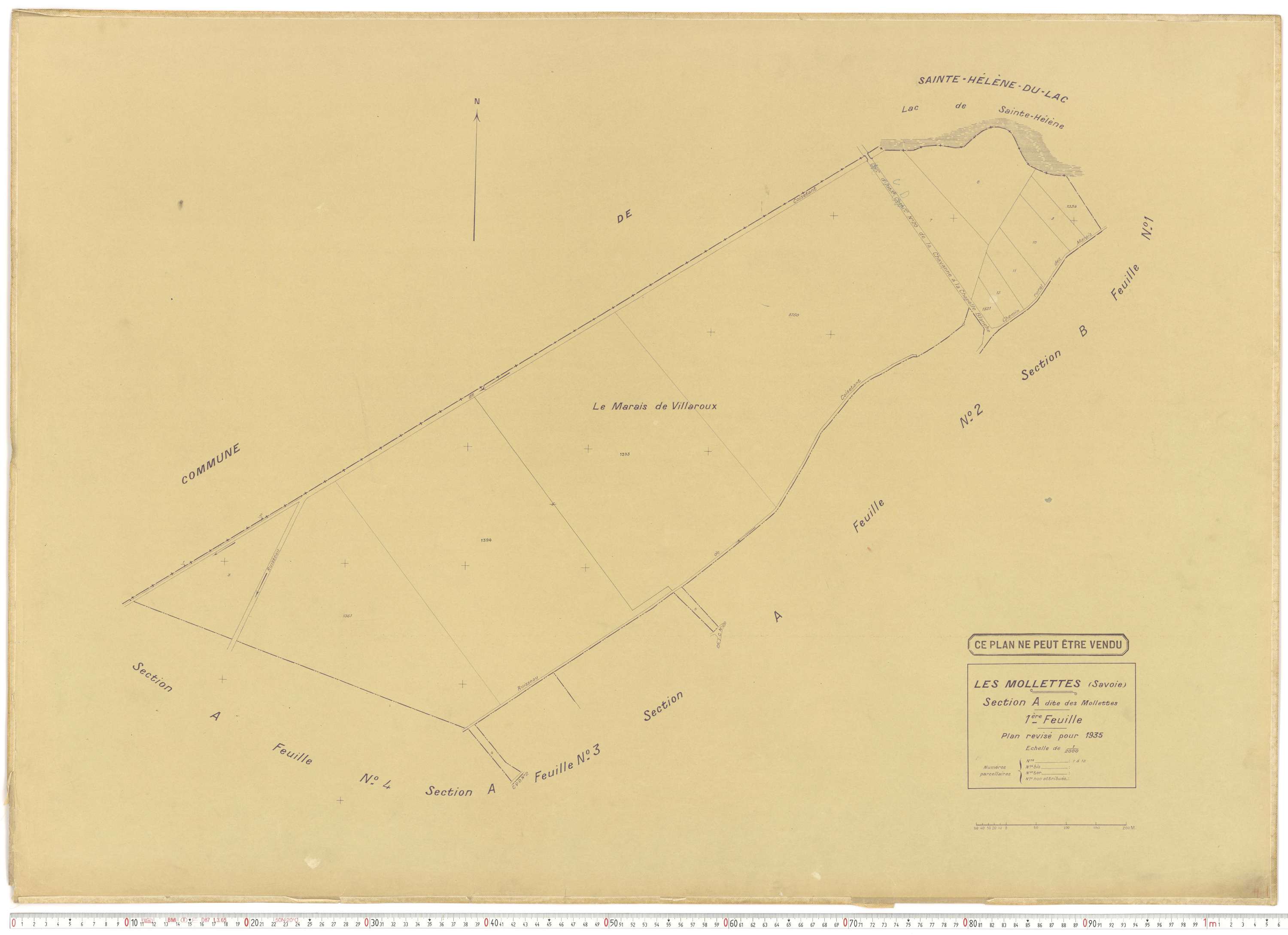 Mollettes - Plans cadastraux du cadastre rénové.