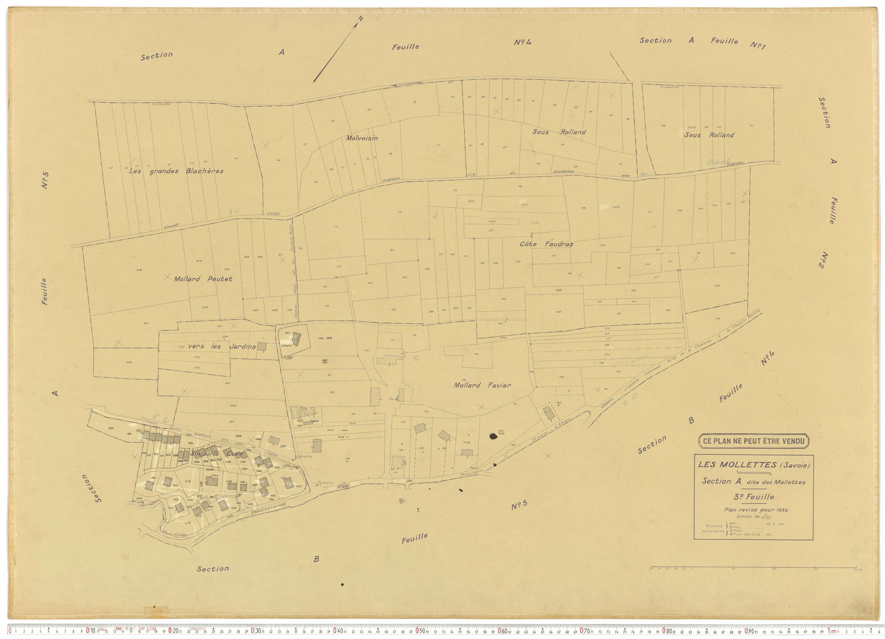 Mollettes - Plans cadastraux du cadastre rénové.