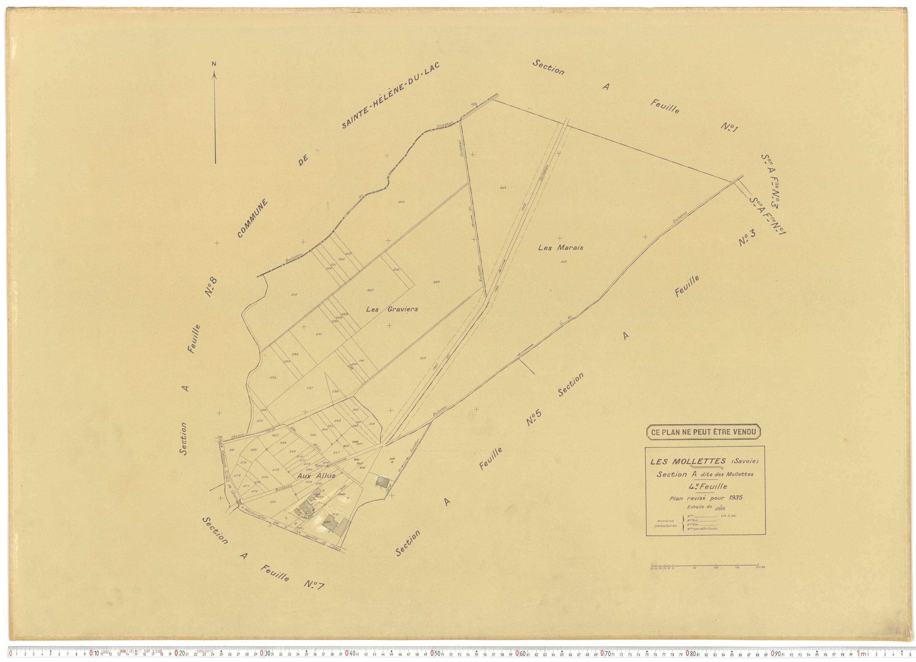Mollettes - Plans cadastraux du cadastre rénové.