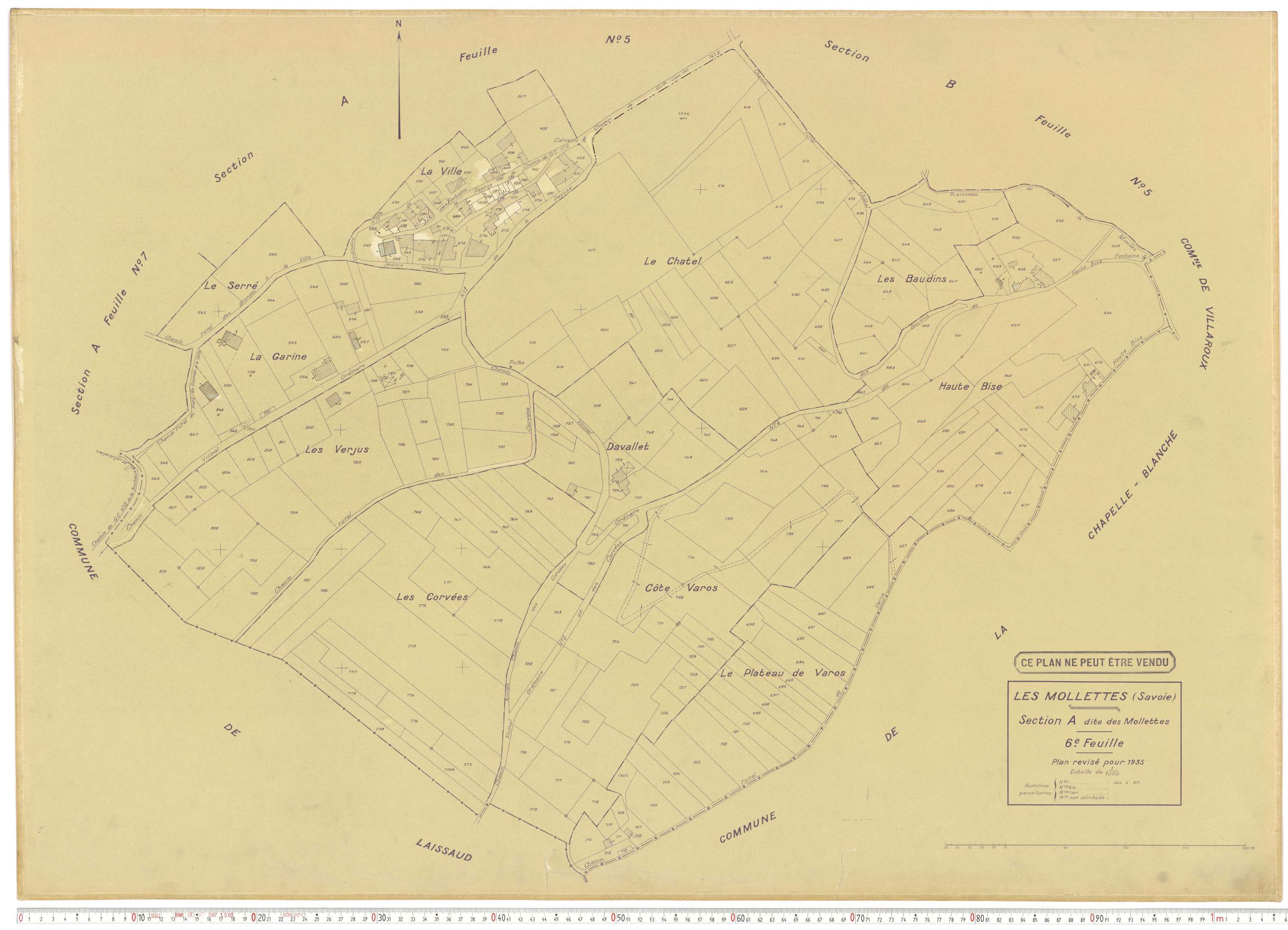 Mollettes - Plans cadastraux du cadastre rénové.