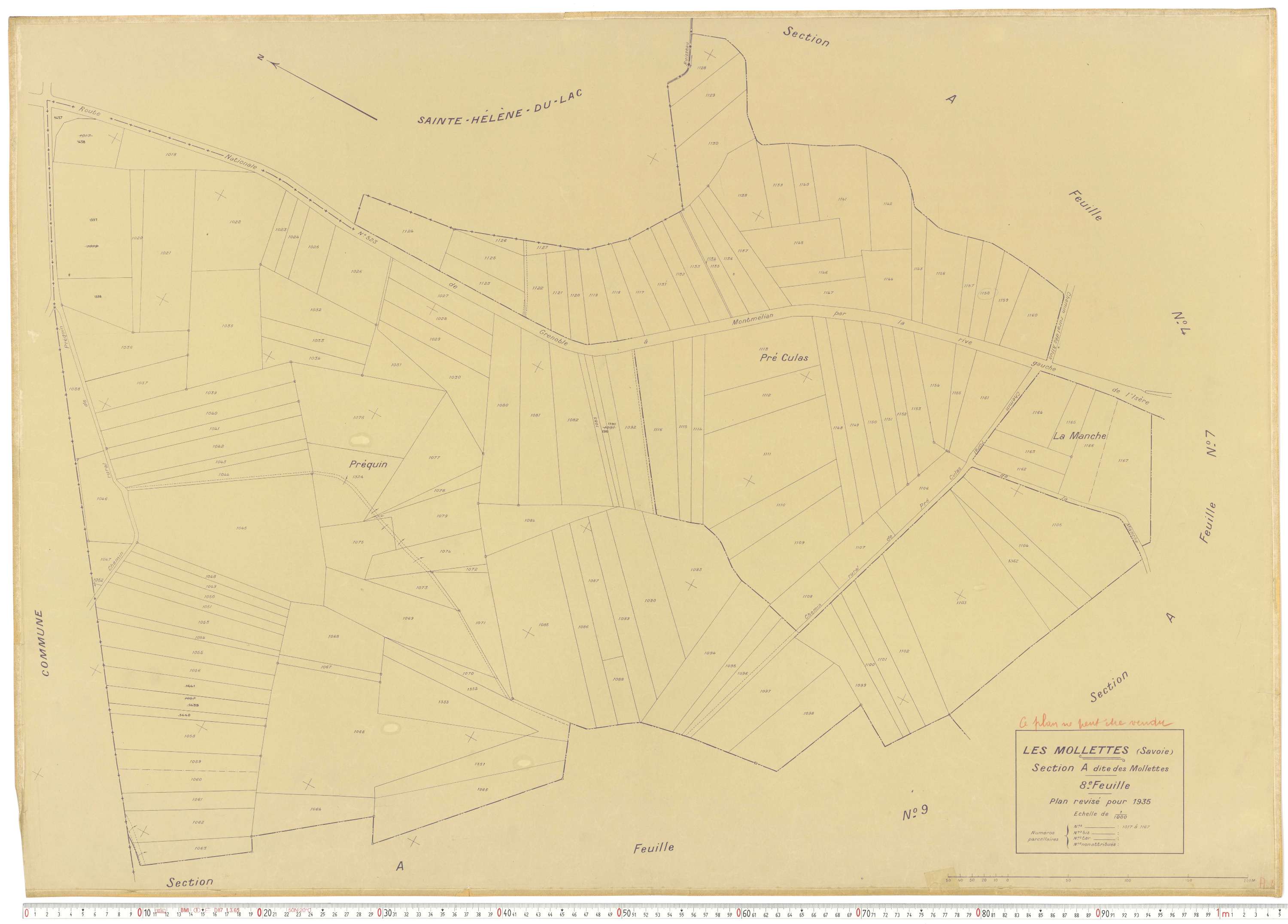 Mollettes - Plans cadastraux du cadastre rénové.