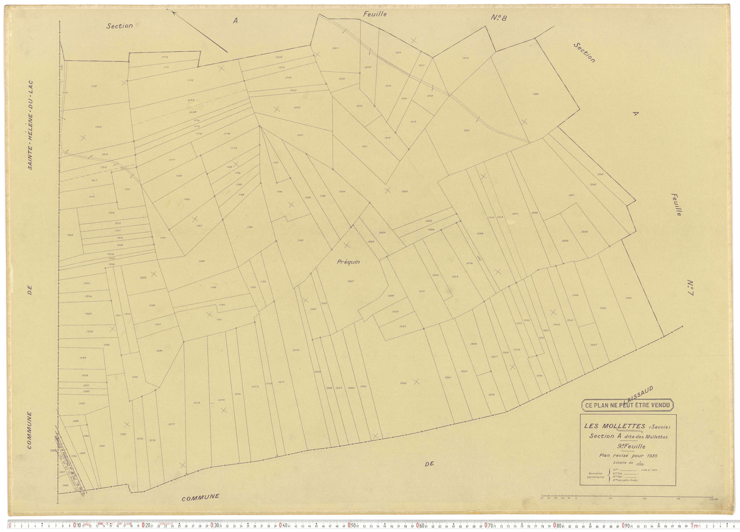 Mollettes - Plans cadastraux du cadastre rénové.
