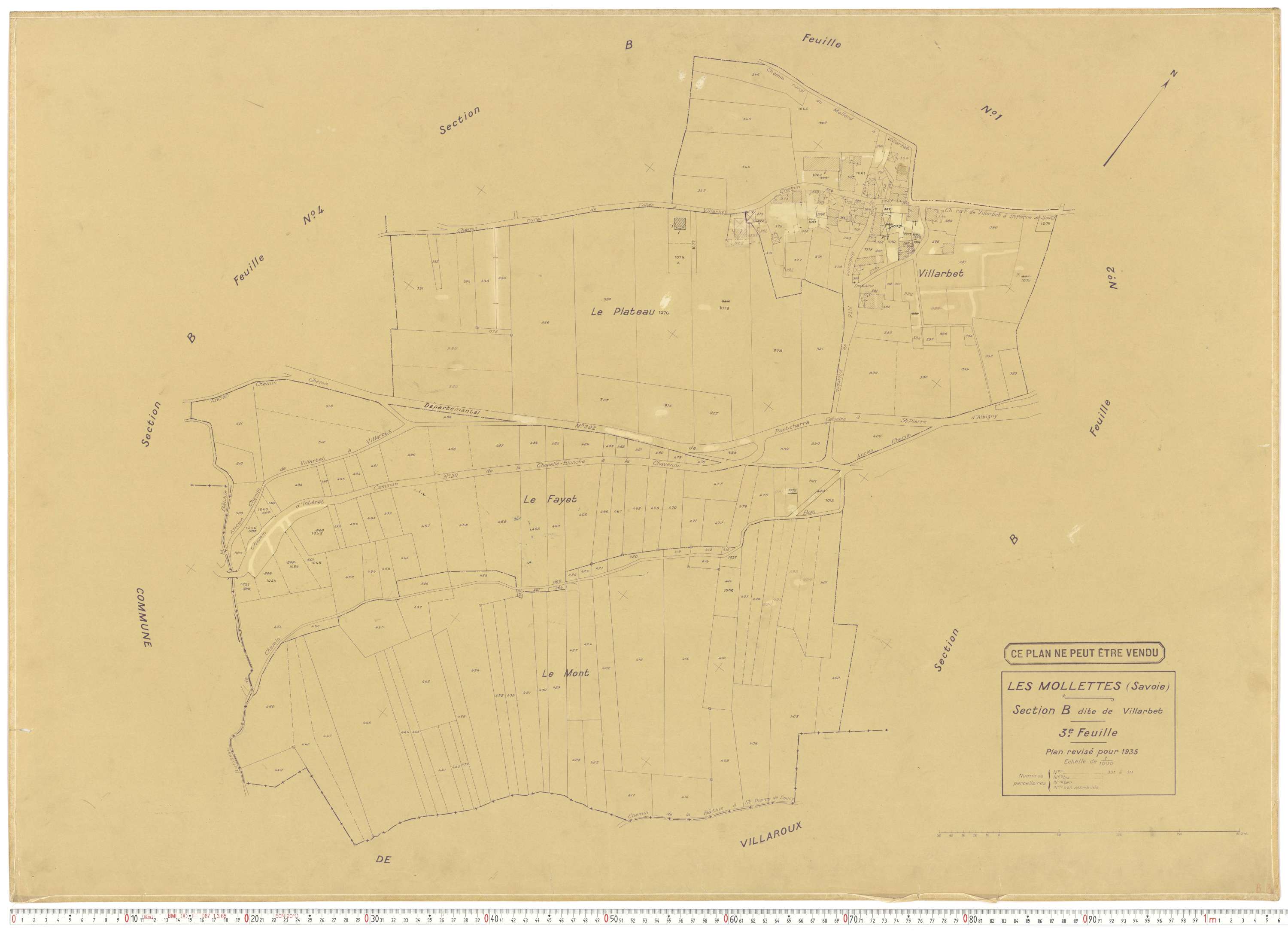 Mollettes - Plans cadastraux du cadastre rénové.