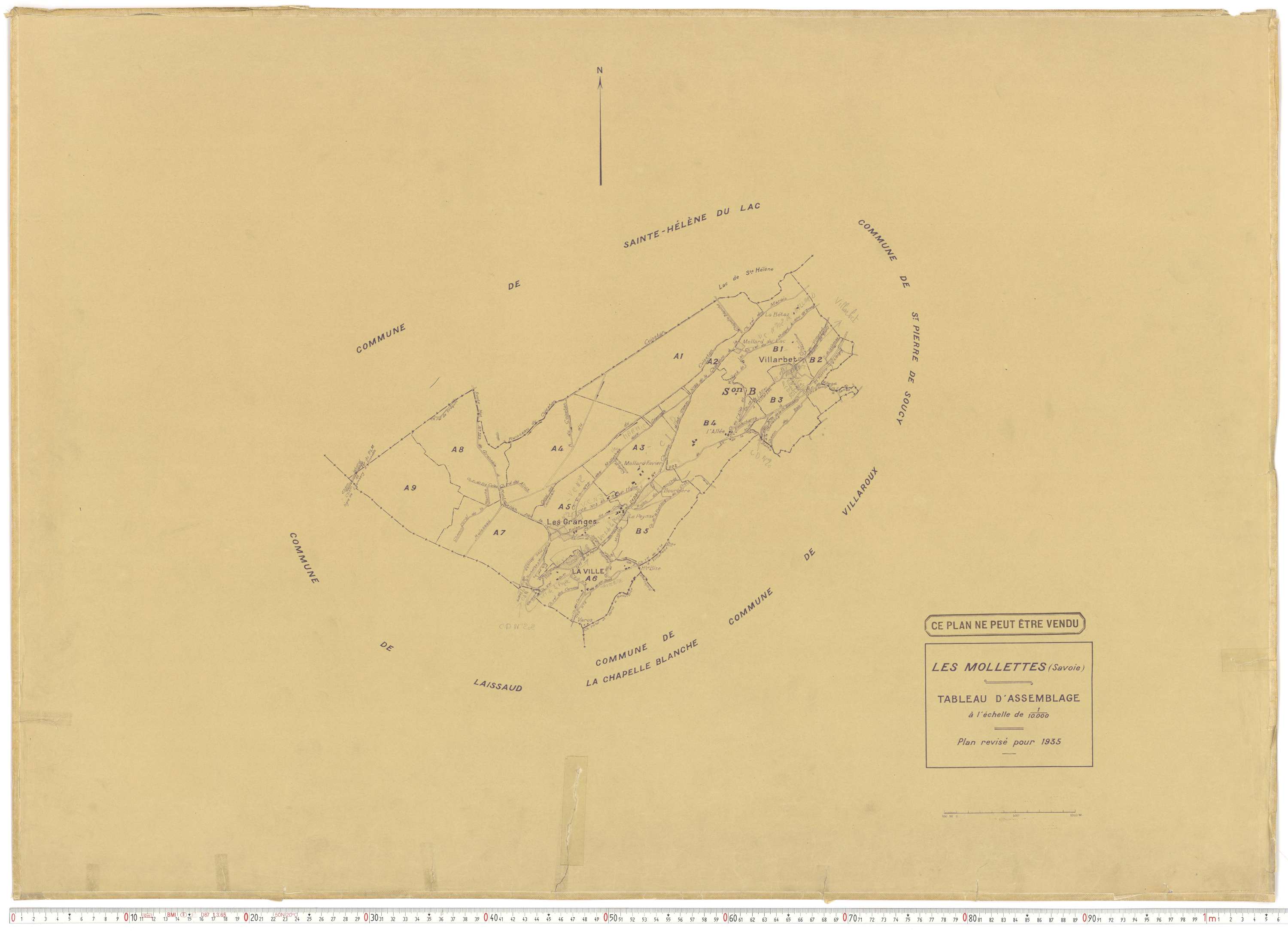 Mollettes - Plans cadastraux du cadastre rénové.