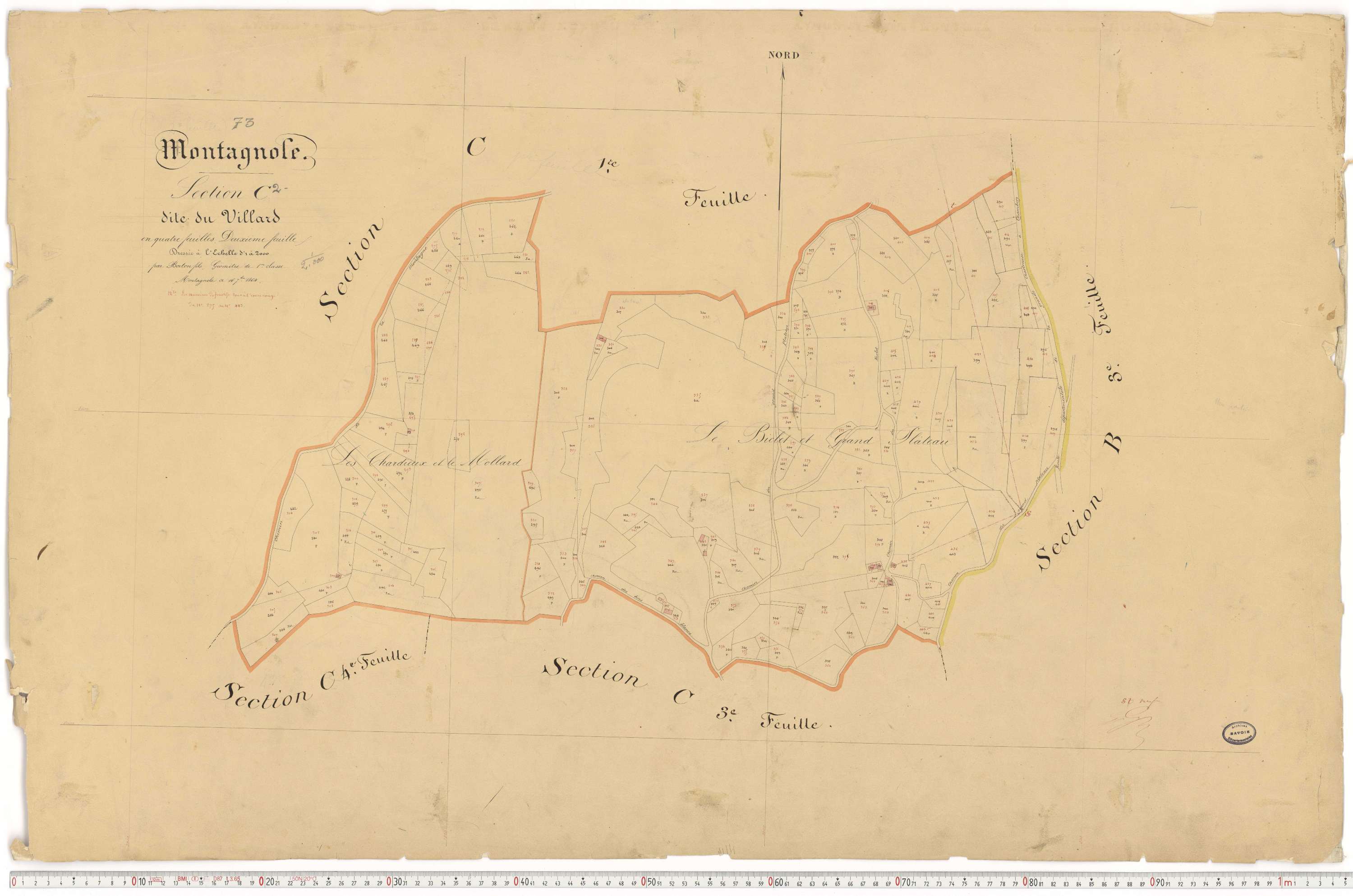 Montagnole - Cadastre français (1864).