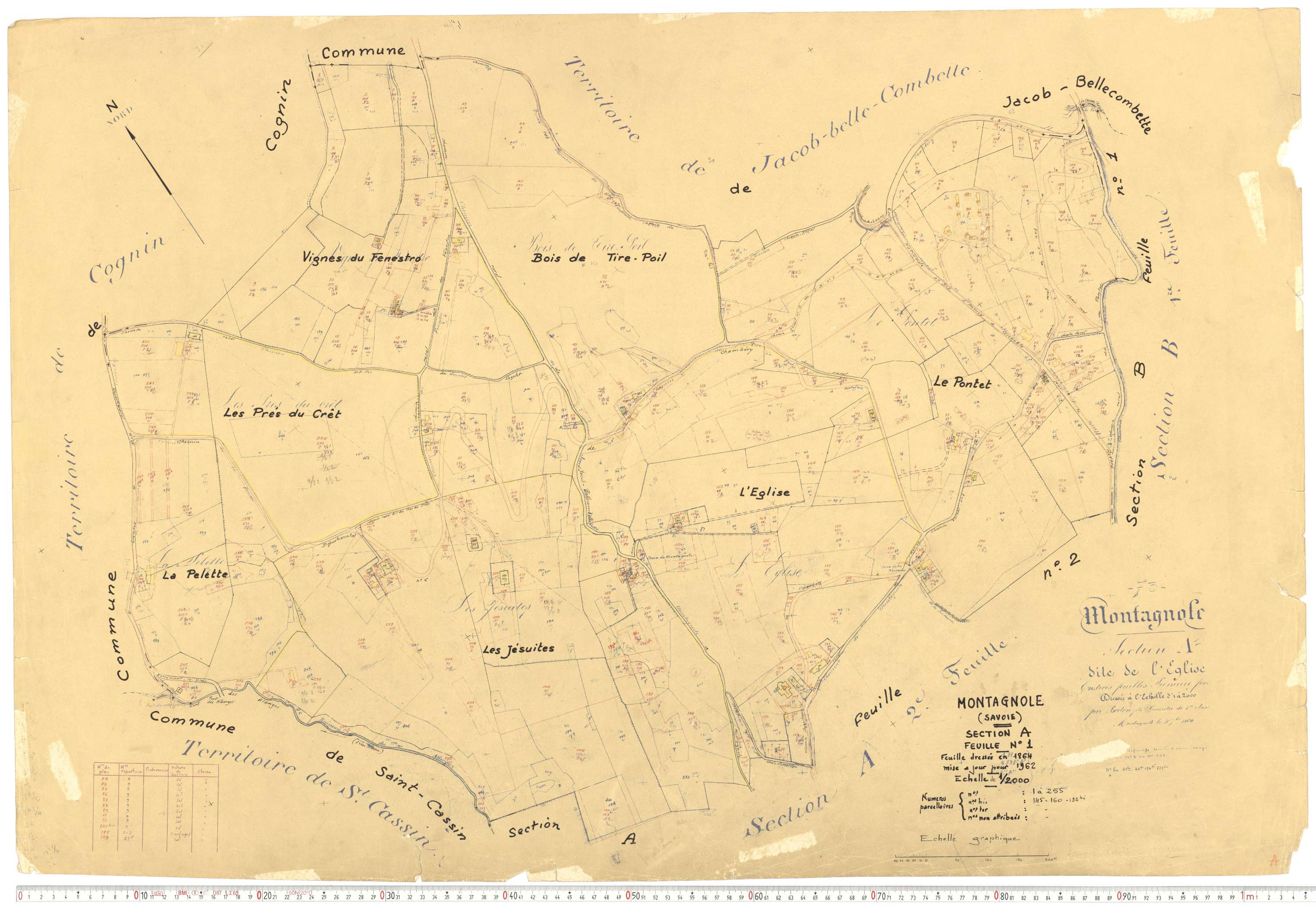 Montagnole - Cadastre rénové, version de travail (1962).