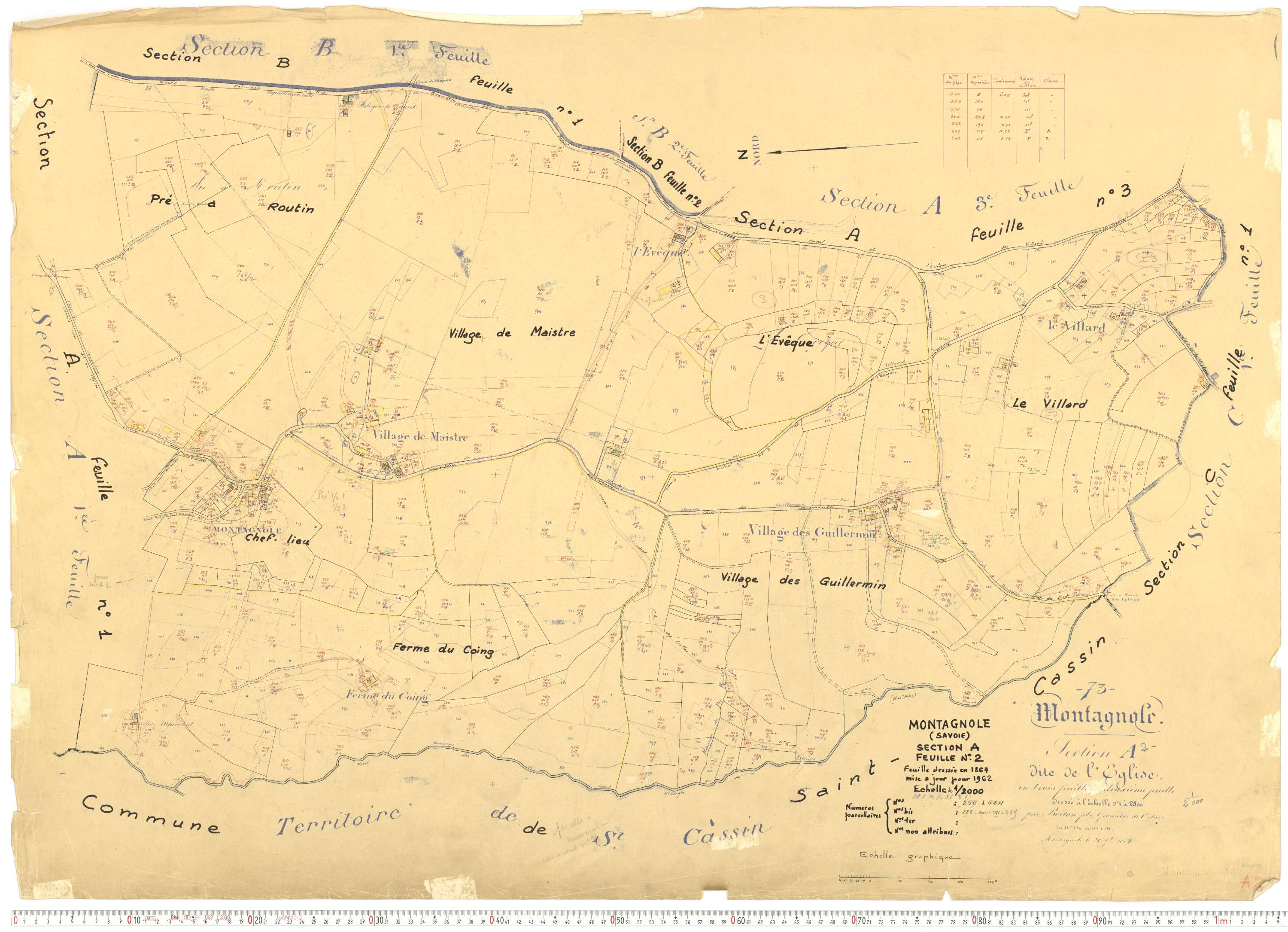 Montagnole - Cadastre rénové, version de travail (1962).
